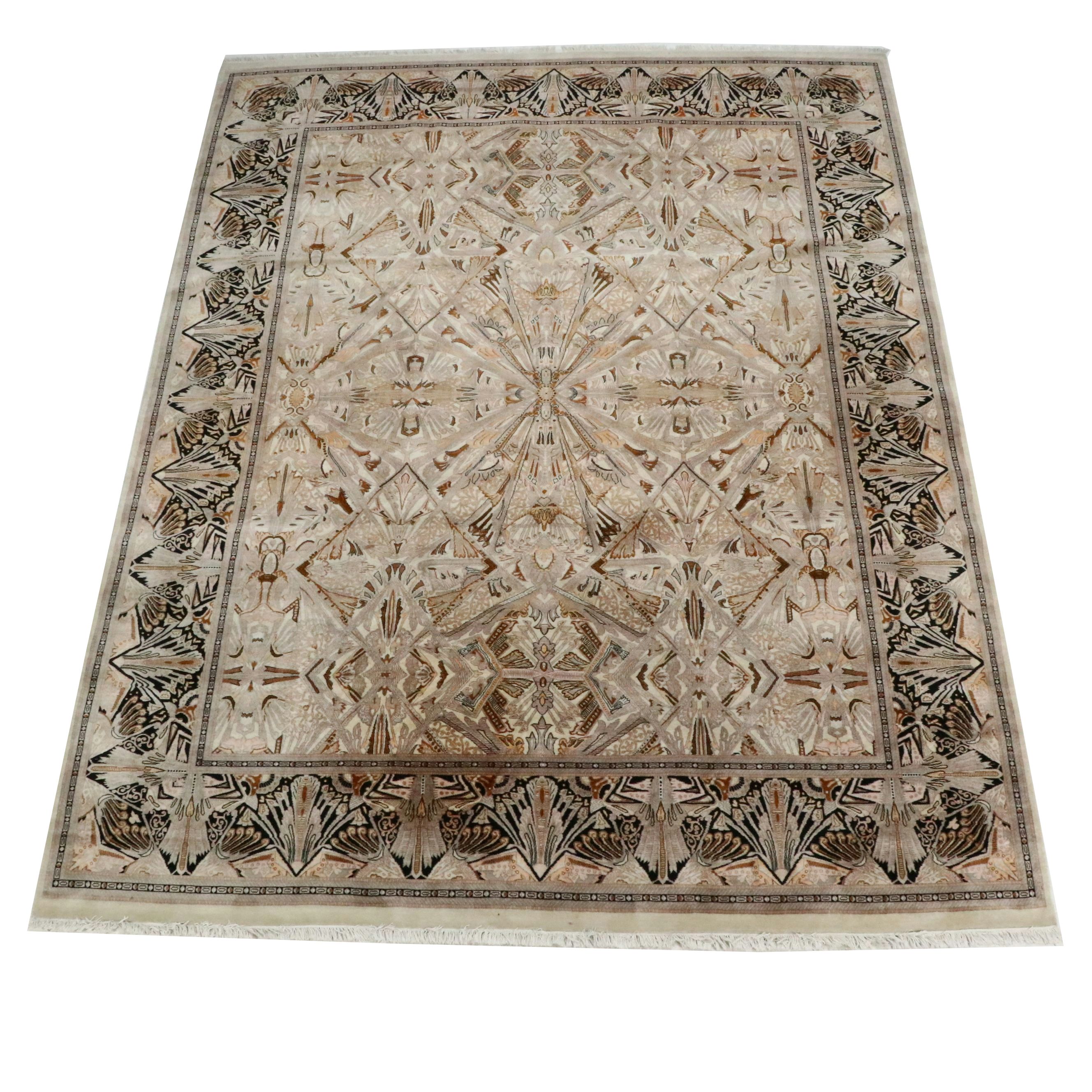 9' x 12'2 Hand-Knotted Pakistani Room-Sized Rug