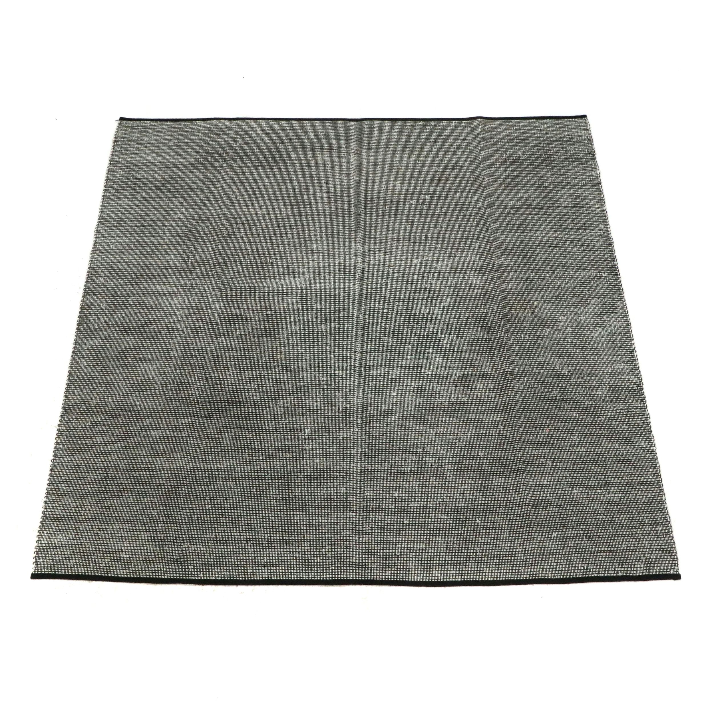 7'10 x 8' Handwoven Contemporary Black and White Area Rug