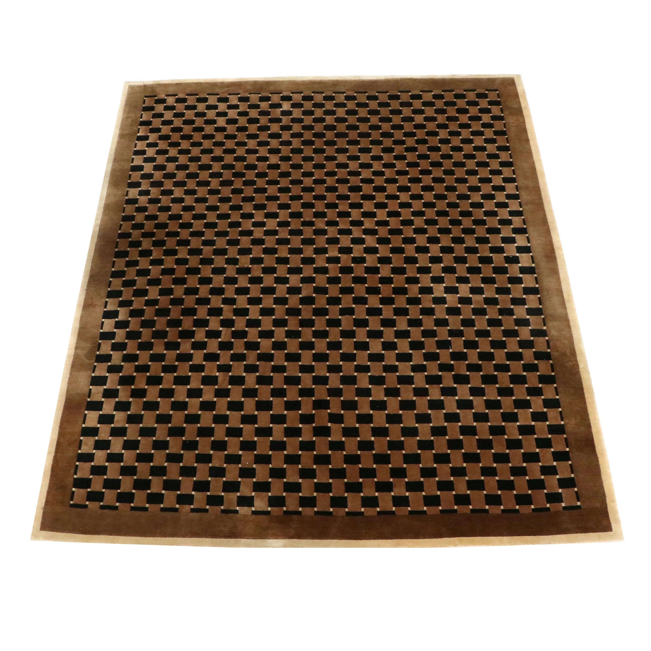 8'1 x 9'11 Hand-Knotted Nepalese Modern Area Rug