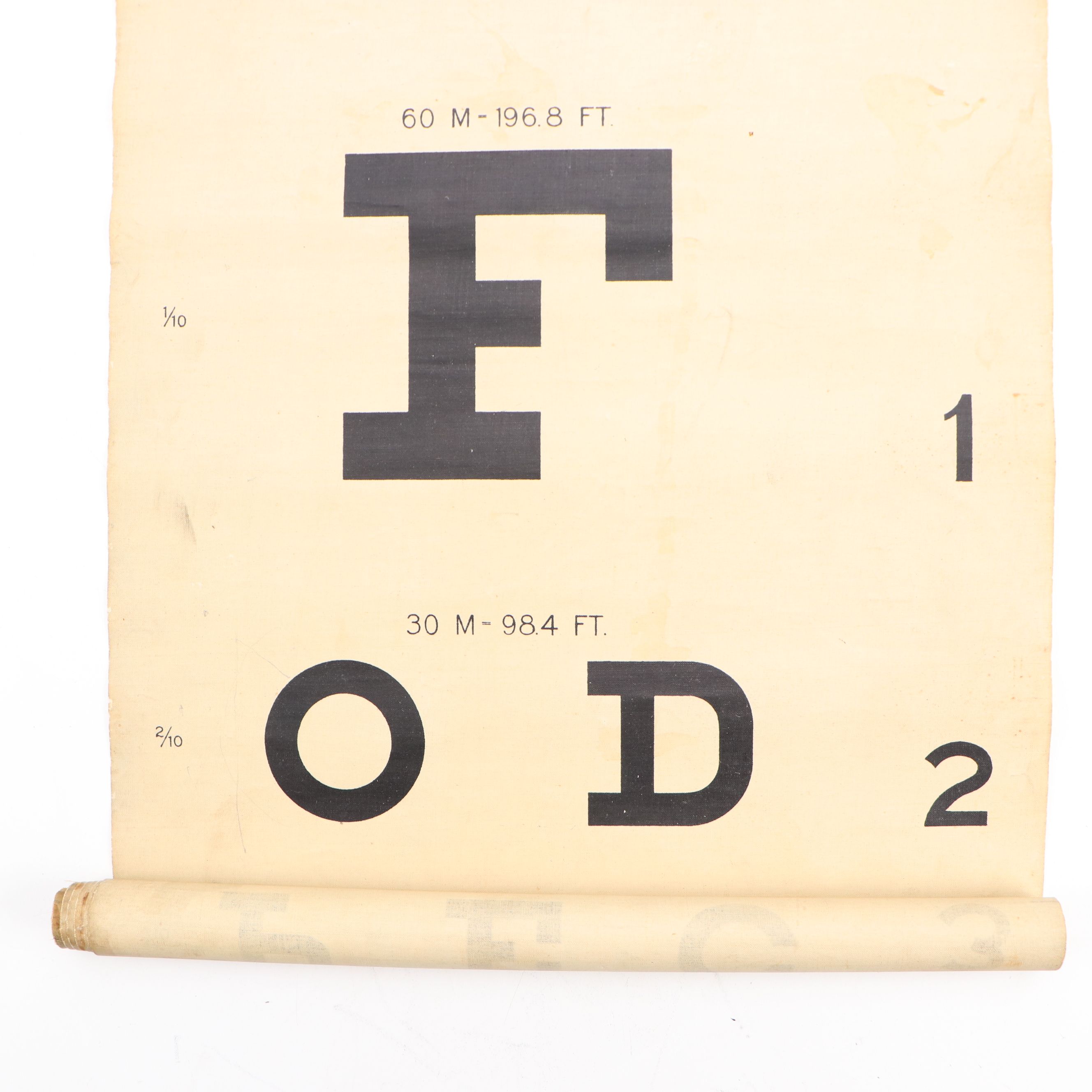F.A. Hardy & Co. Snellen Eye Chart, Mid-20th Century