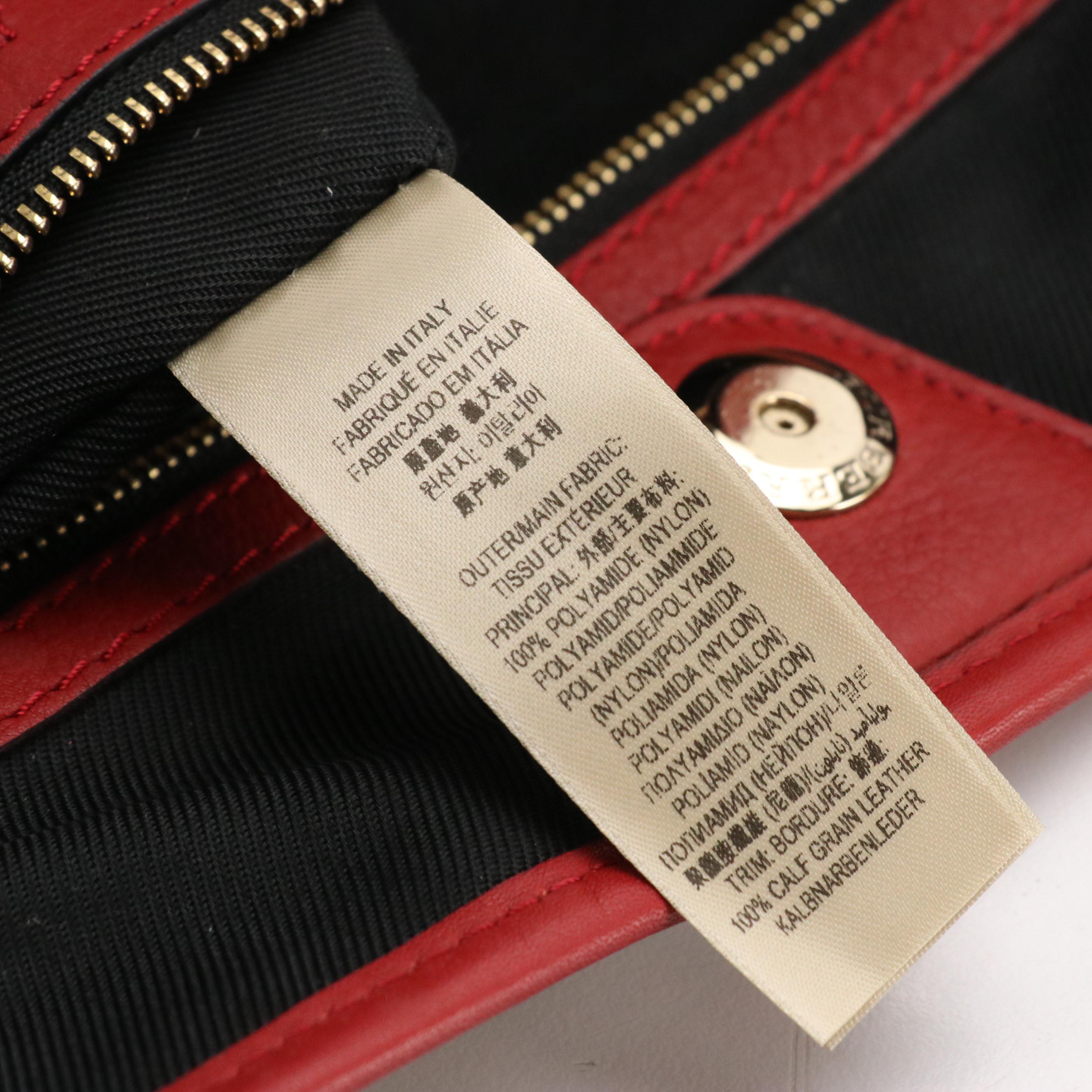 Burberry Canterbury Tote in Horseferry Check Canvas and Red Calfskin Leather