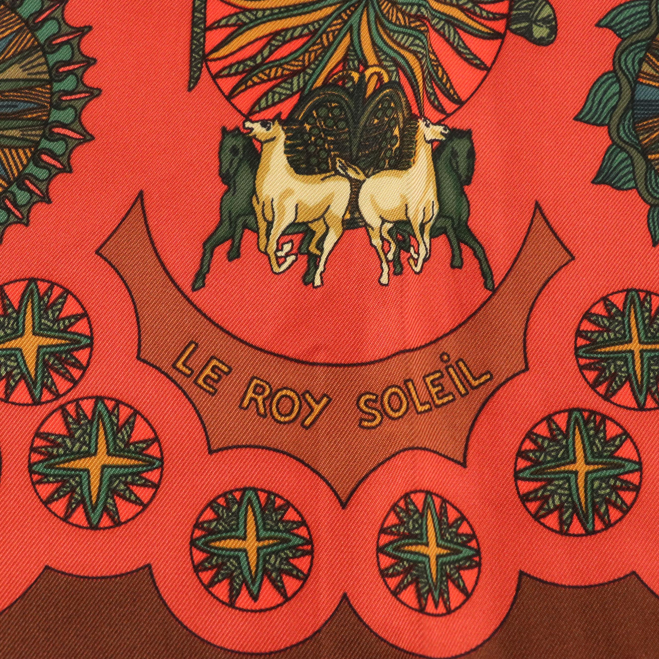 Hermès "Le Roy Soleil" Scarf 90 in Silk Twill