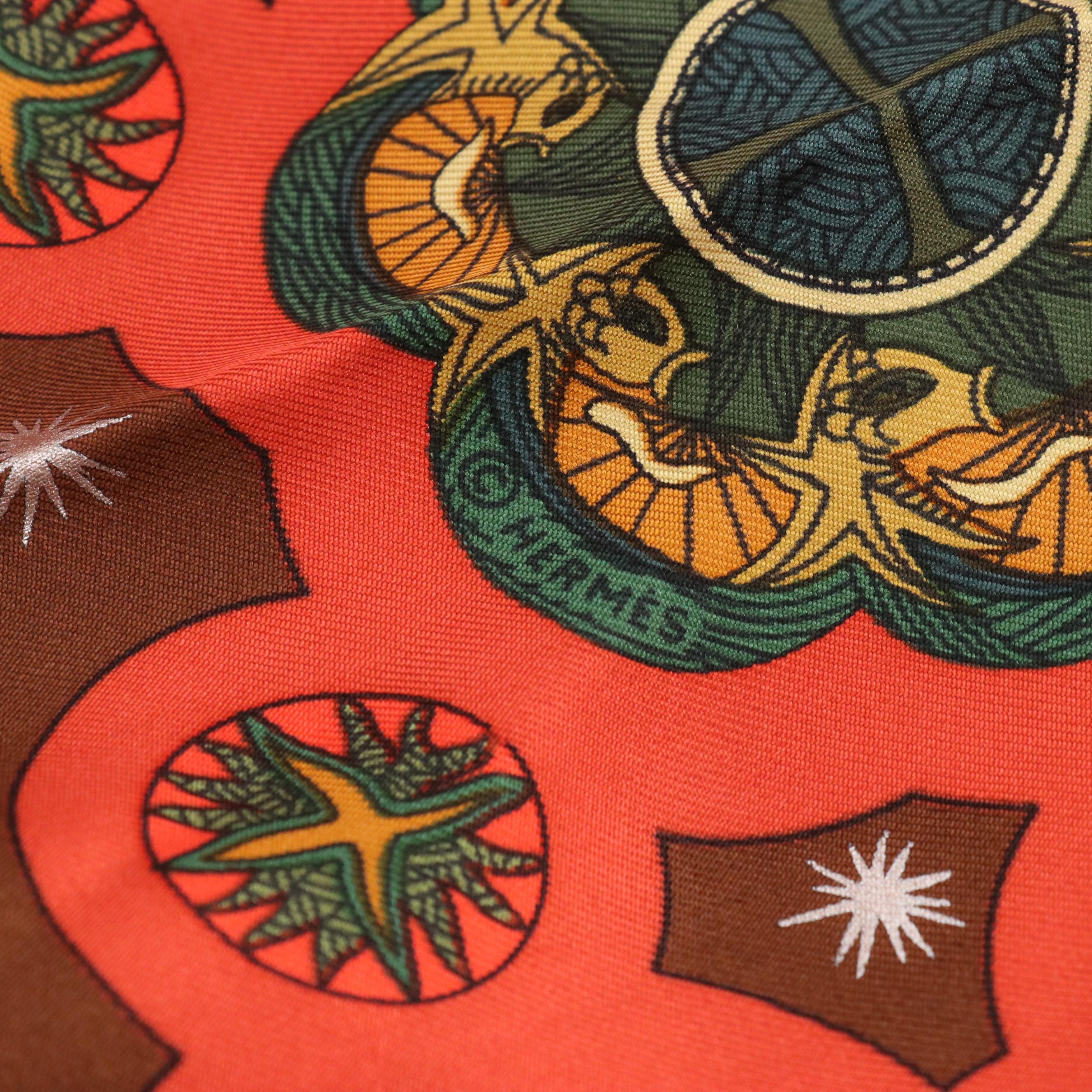 Hermès "Le Roy Soleil" Scarf 90 in Silk Twill