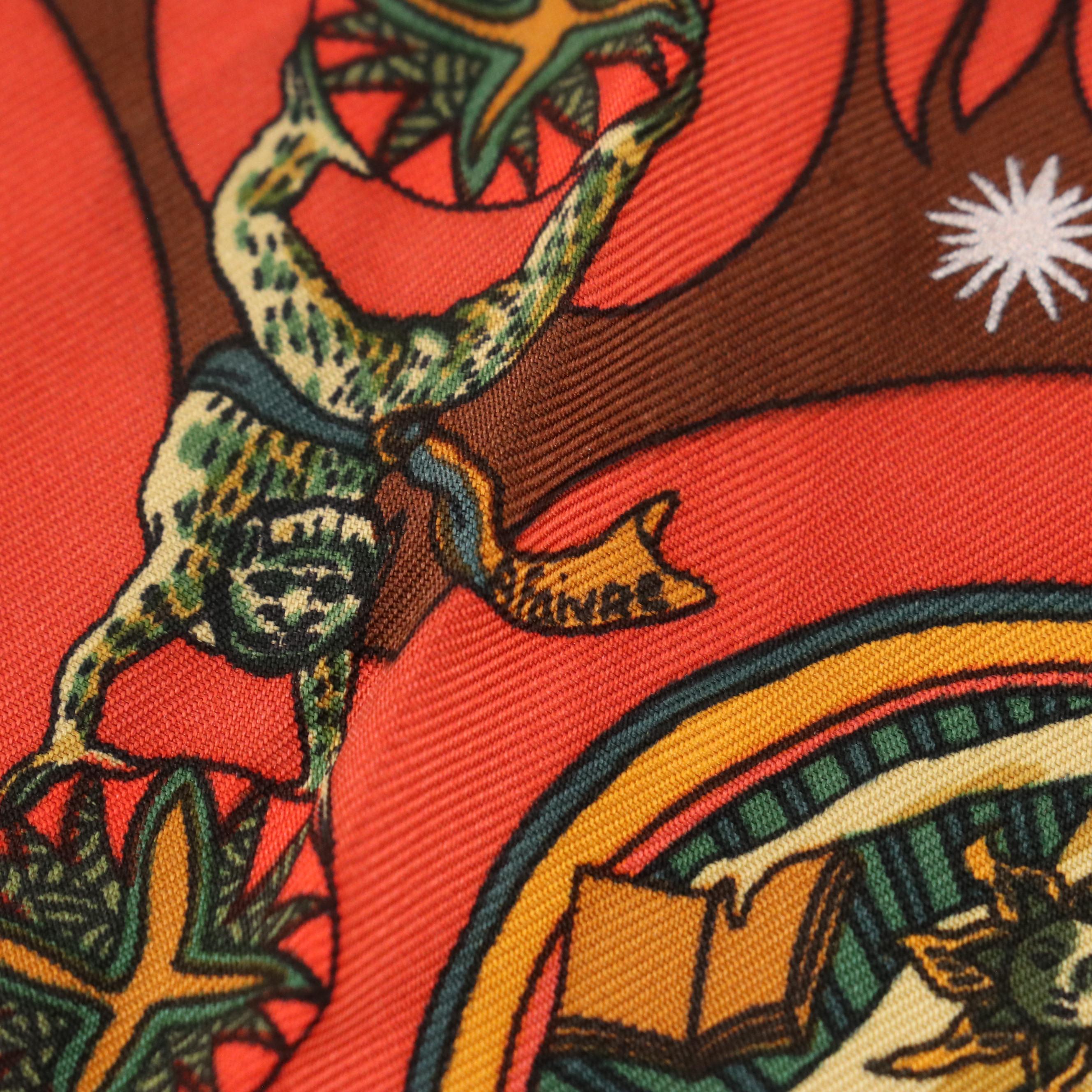 Hermès "Le Roy Soleil" Scarf 90 in Silk Twill