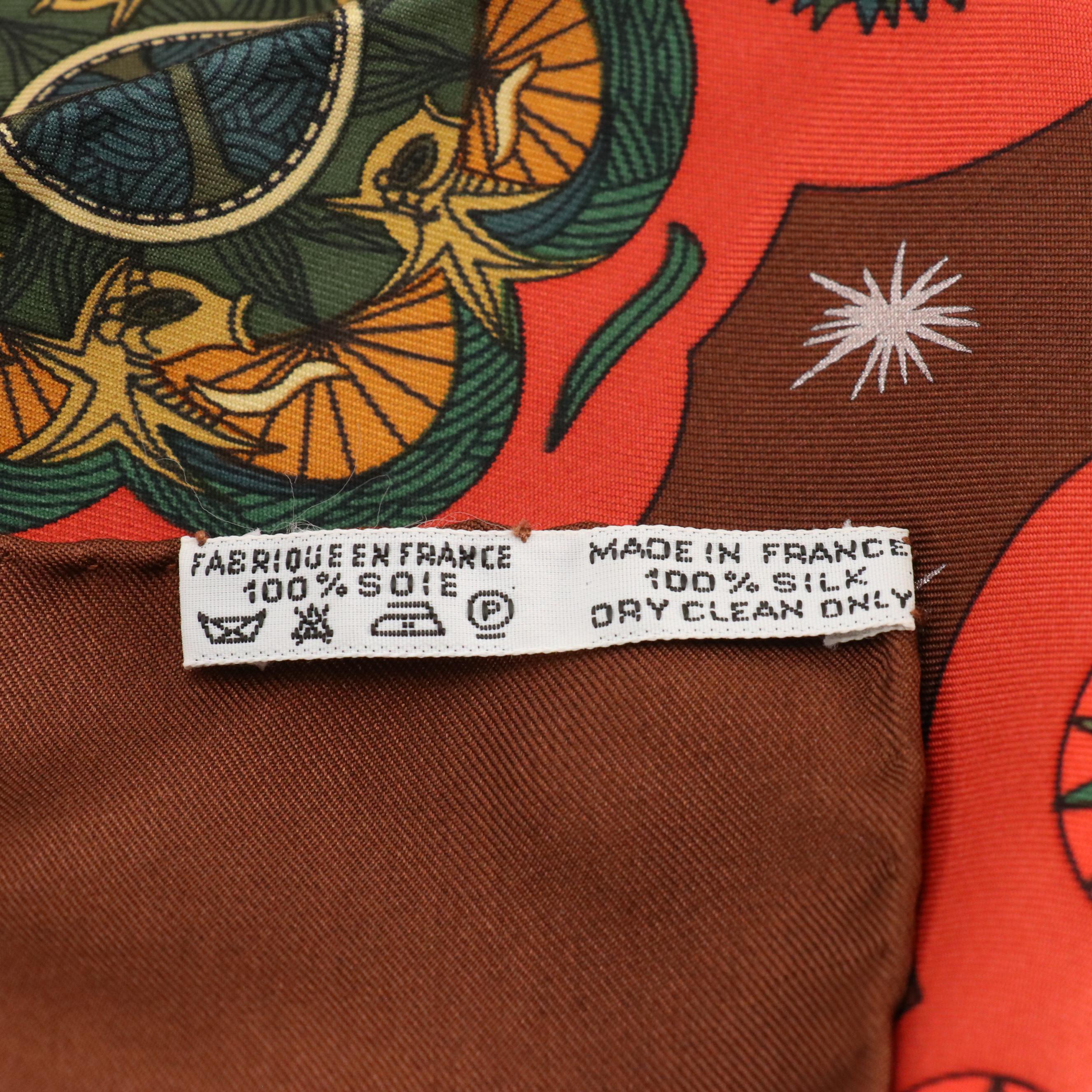 Hermès "Le Roy Soleil" Scarf 90 in Silk Twill