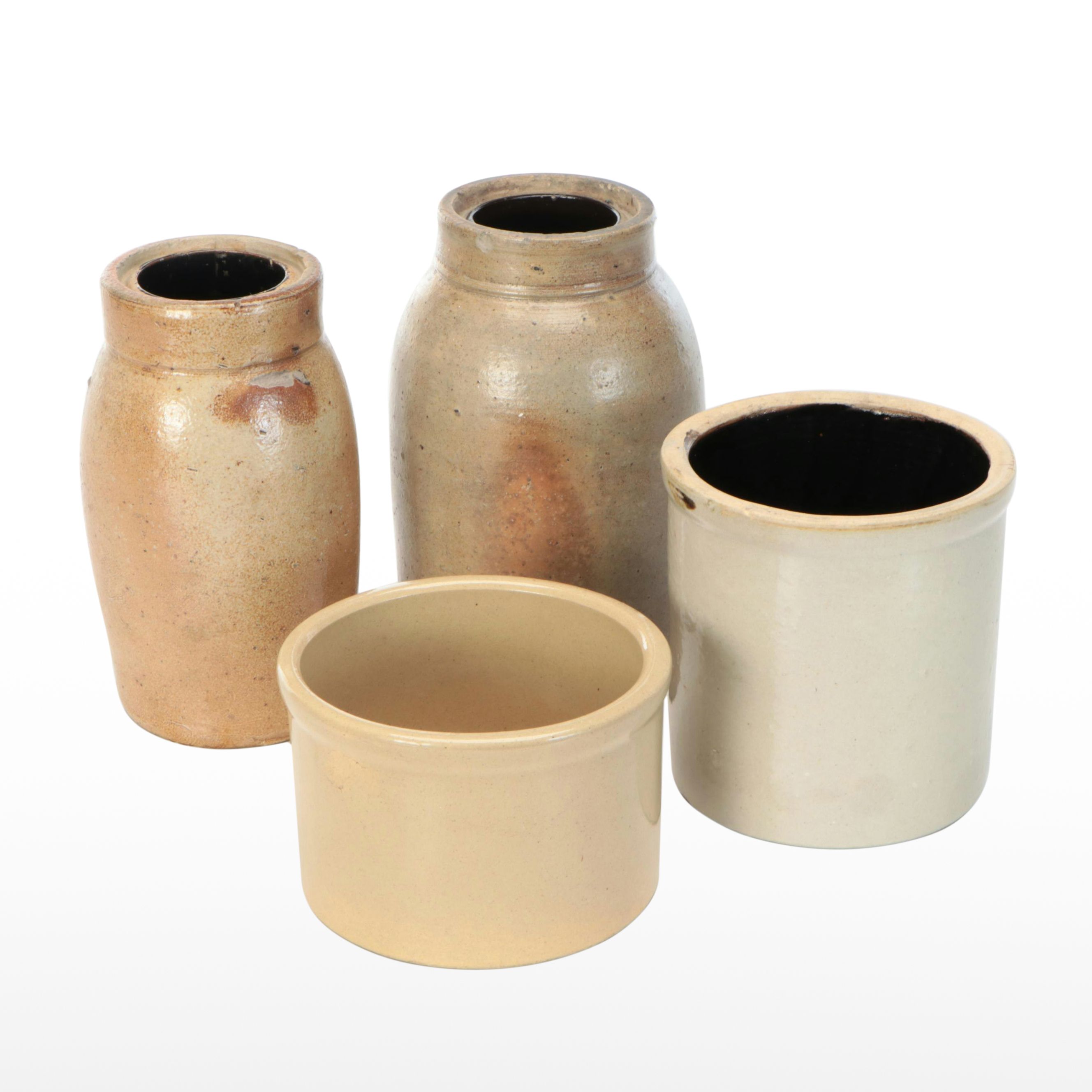 Robinson Ransbottom Pottery Crock with Salt Glazed Stoneware Wax Seal Crocks