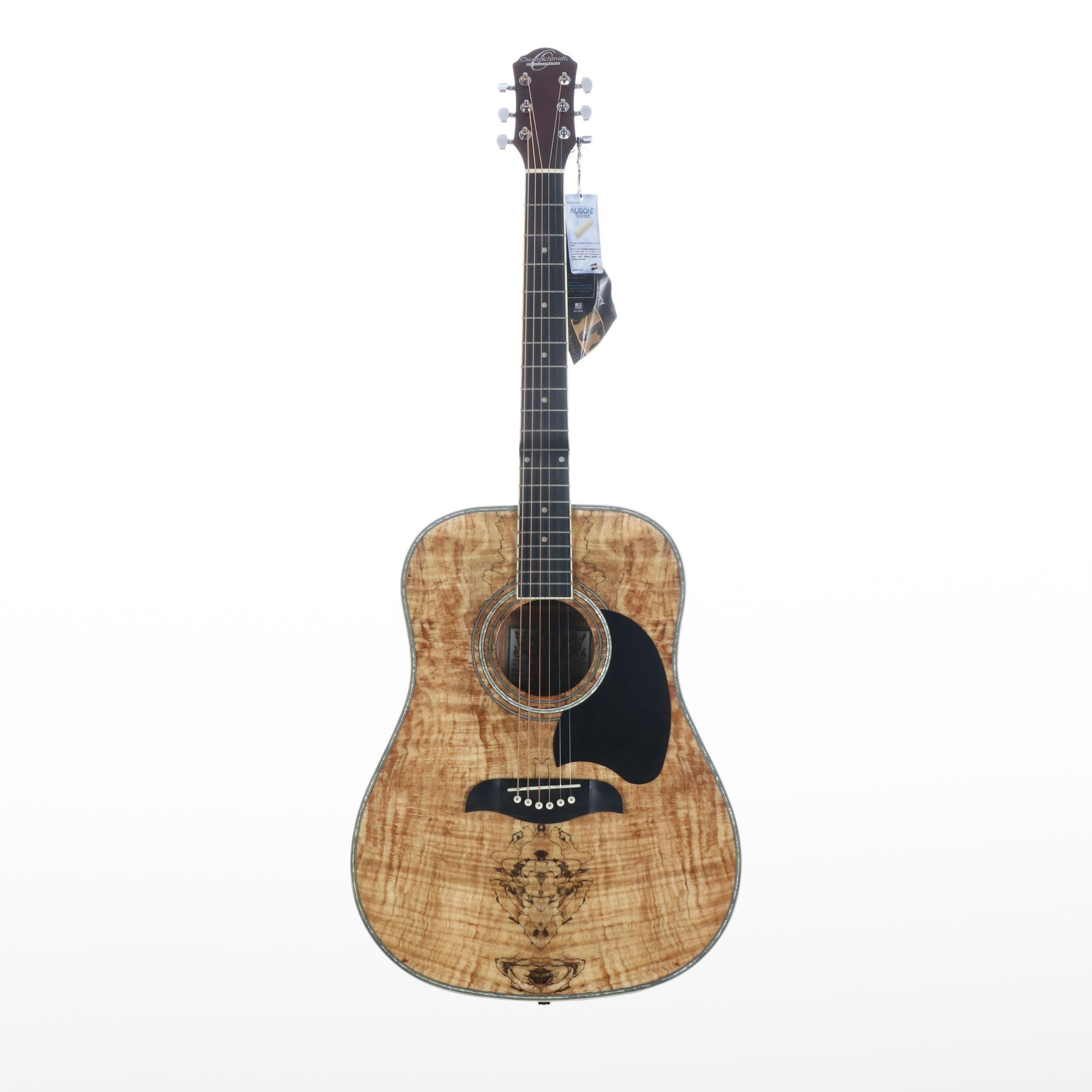 Oscar Schmidt by Washburn Spalted Maple Dreadnought Electric Acoustic Guitar