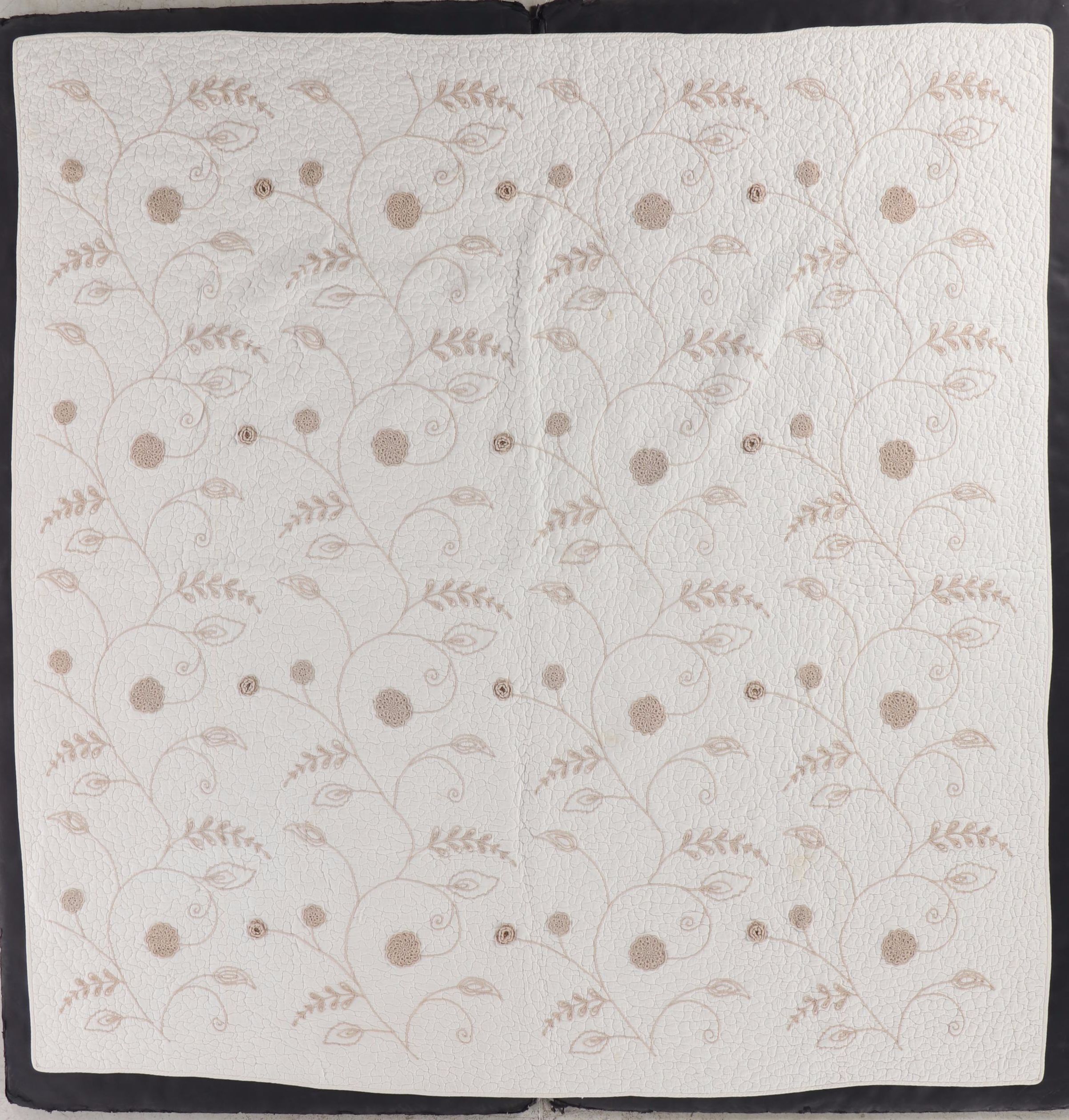 Two JC Penney Home Collection Embroidered Cotton Twin Size Bedspreads