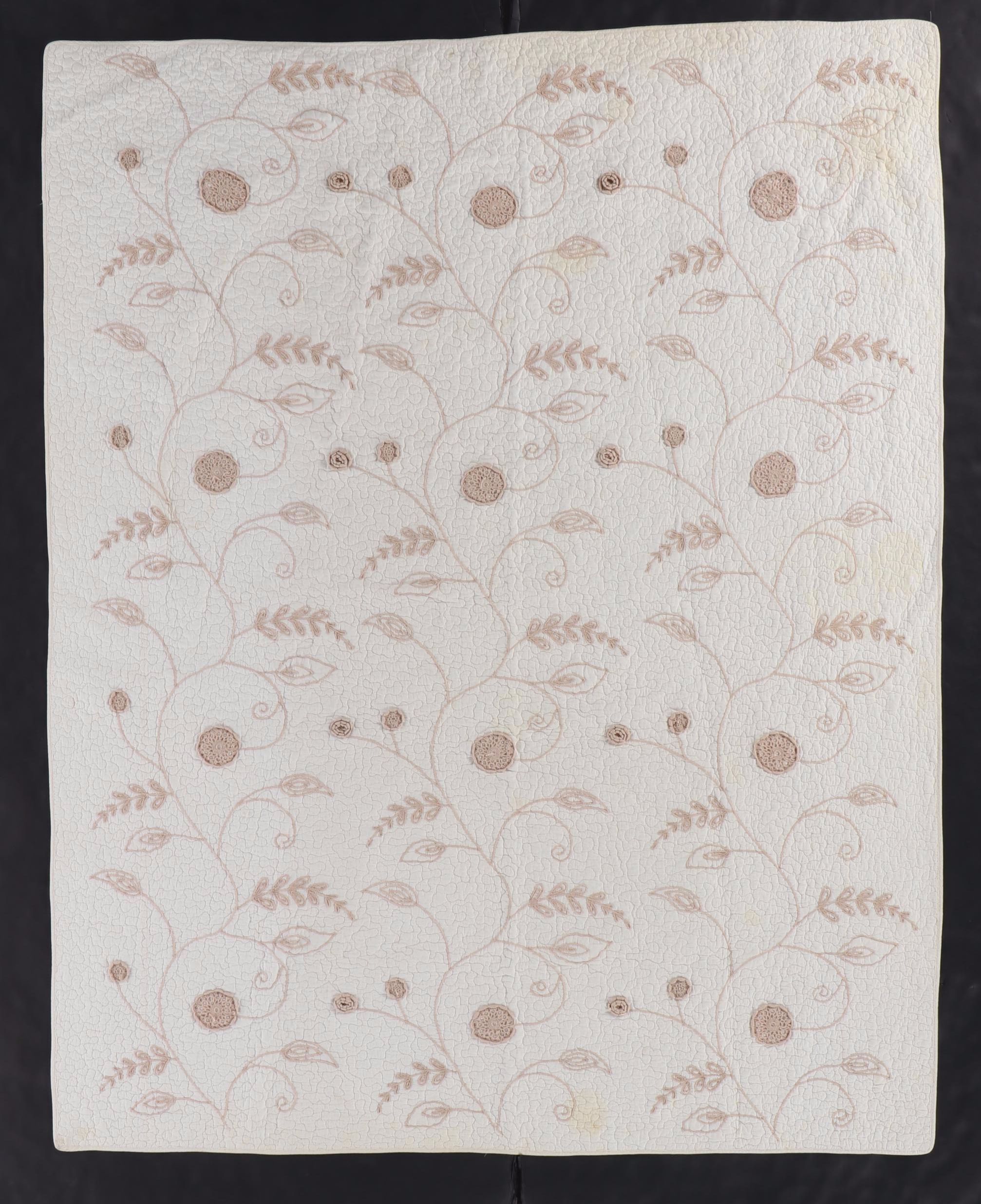 Two JC Penney Home Collection Embroidered Cotton Twin Size Bedspreads