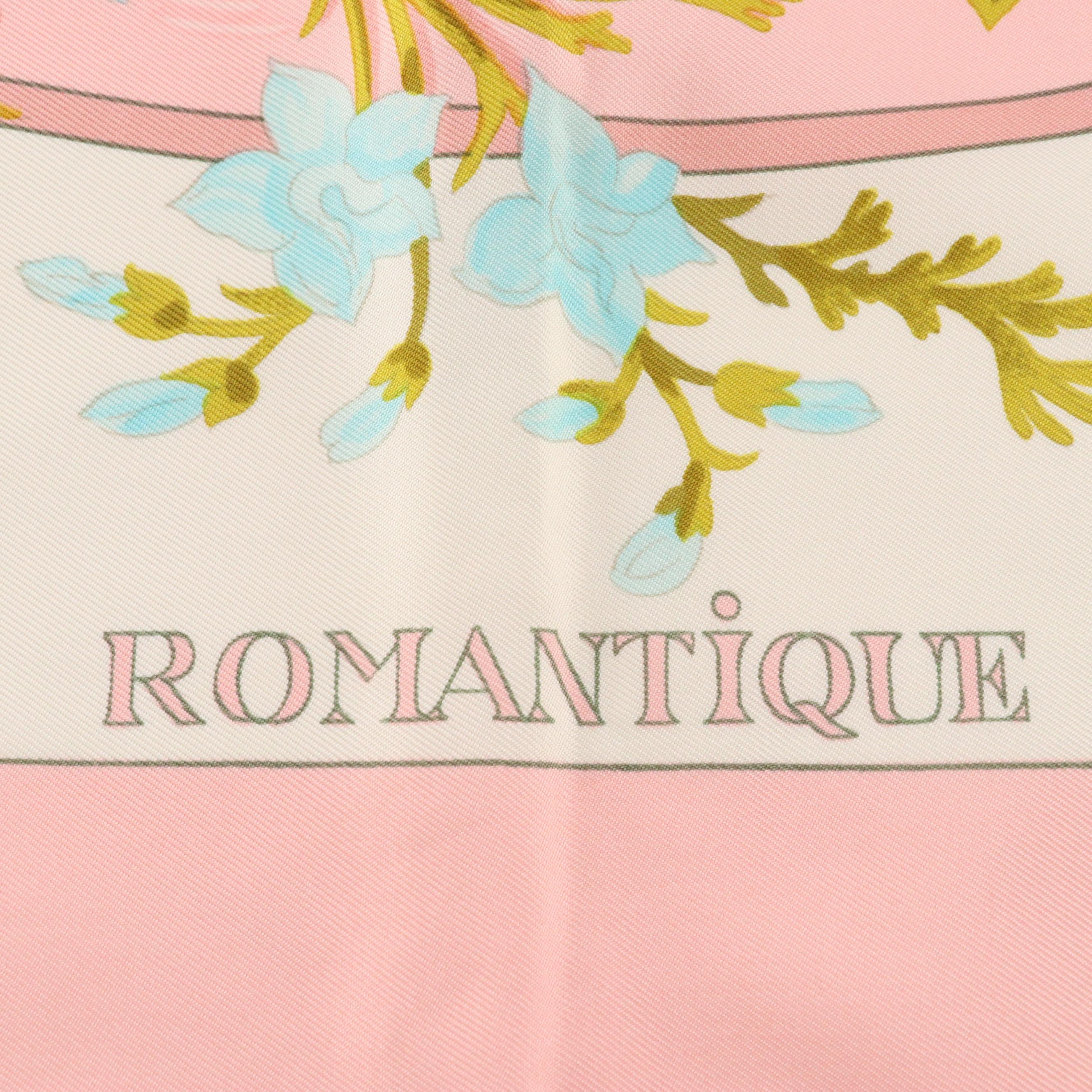 Hermès "Romantique" Scarf 90 in Silk Jacquard