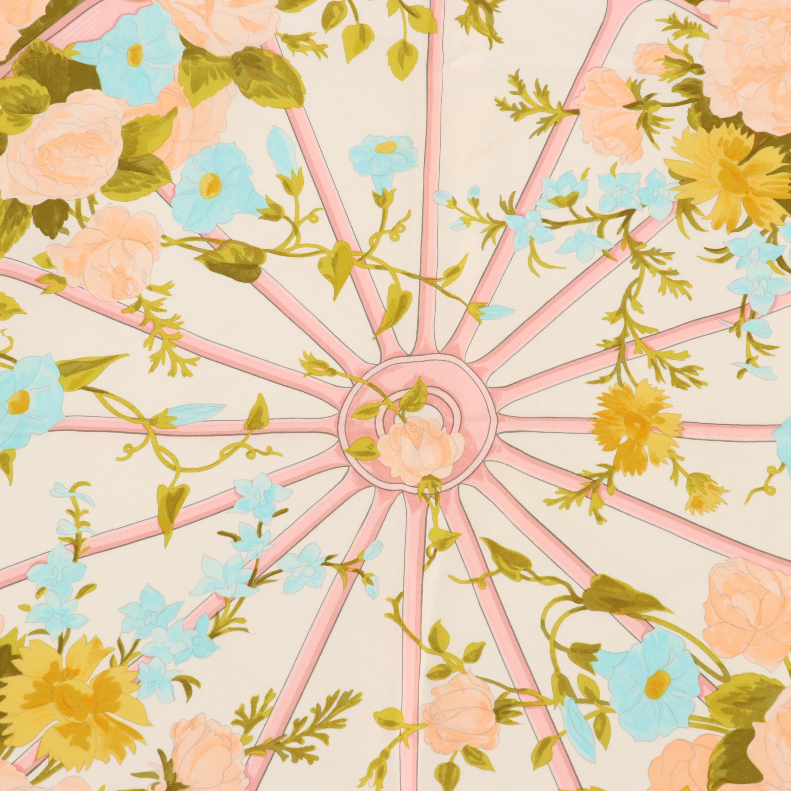 Hermès "Romantique" Scarf 90 in Silk Jacquard