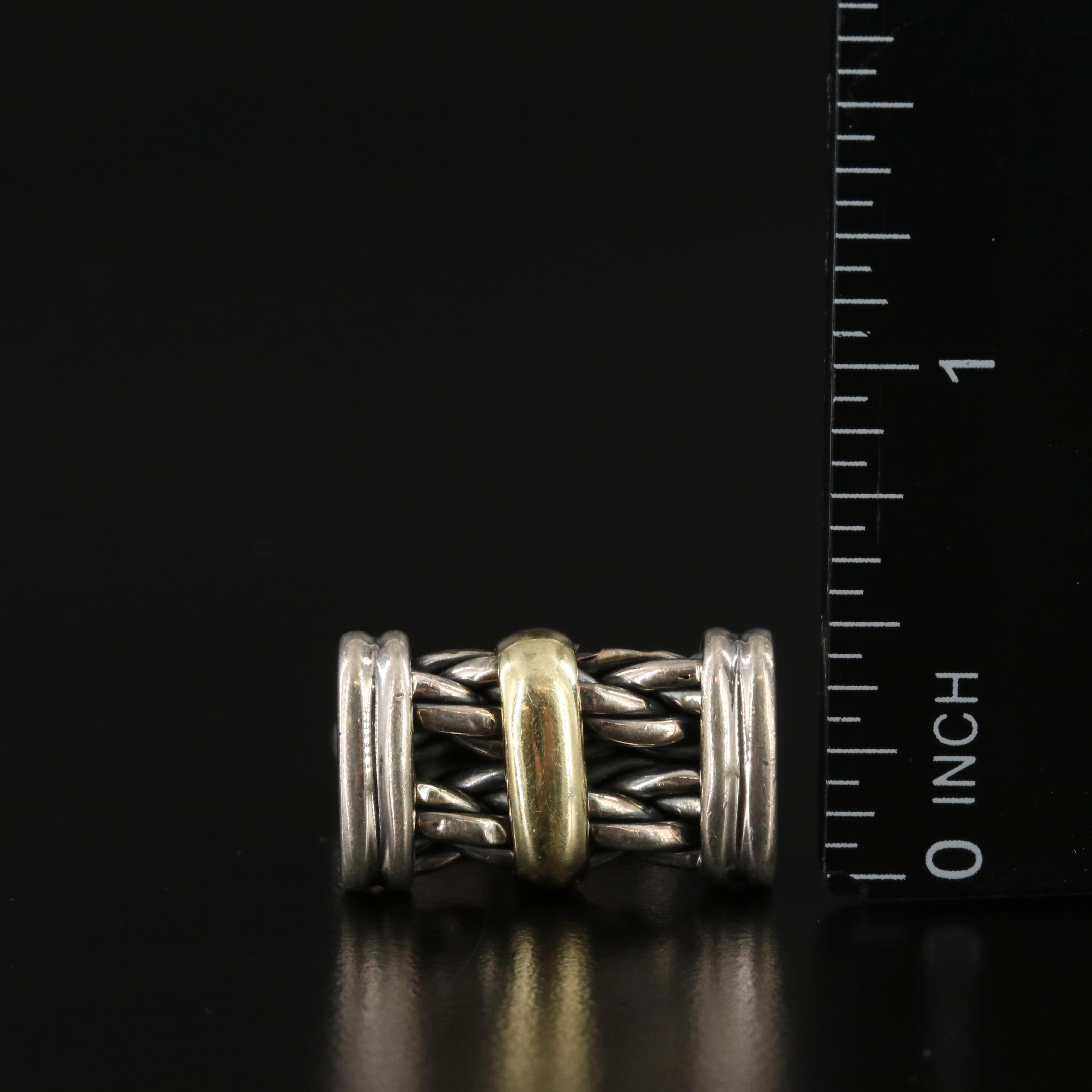 David Yurman Sterling and 18K Cable Cufflinks