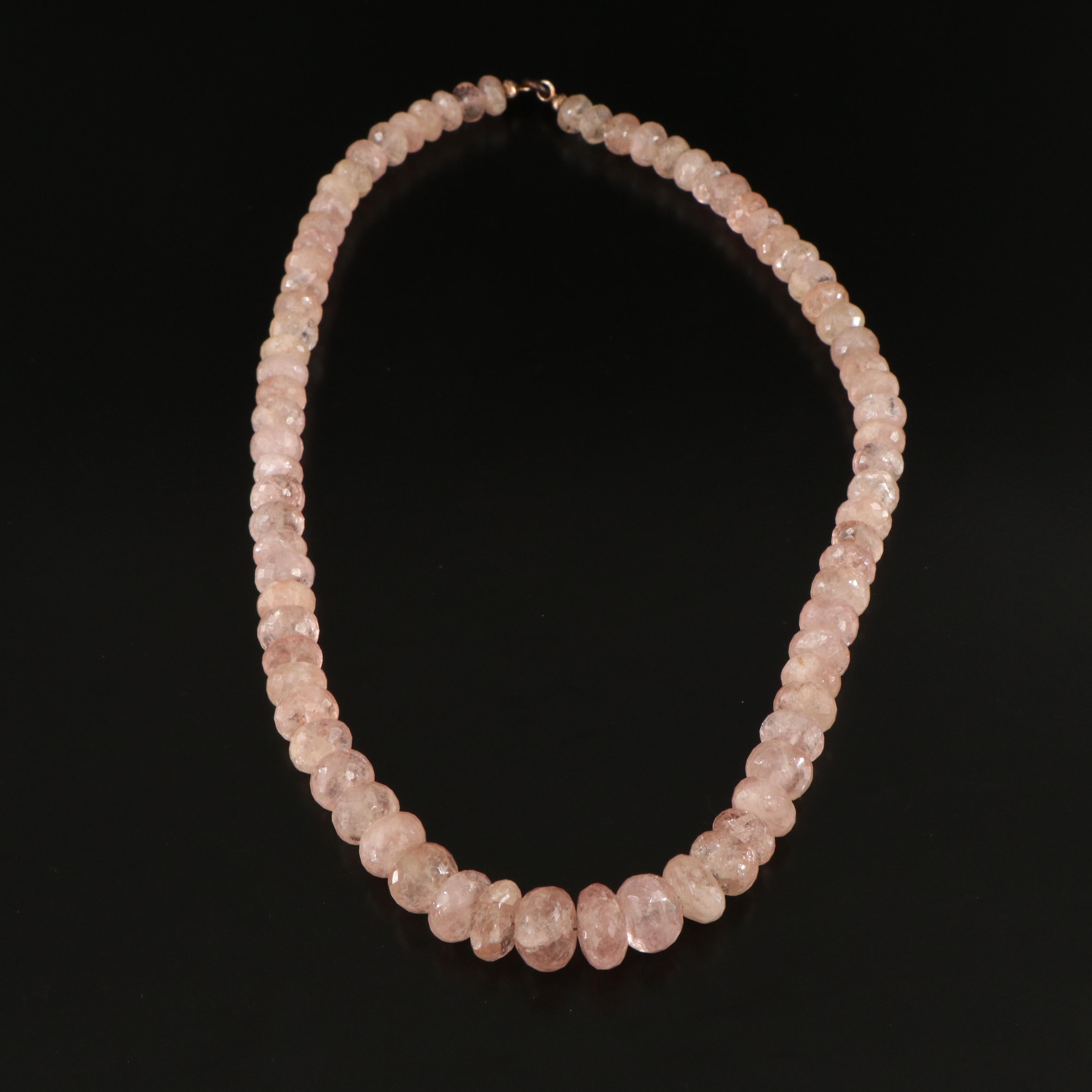 Aventurine, Rose Quartz and Morganite Bead Necklaces