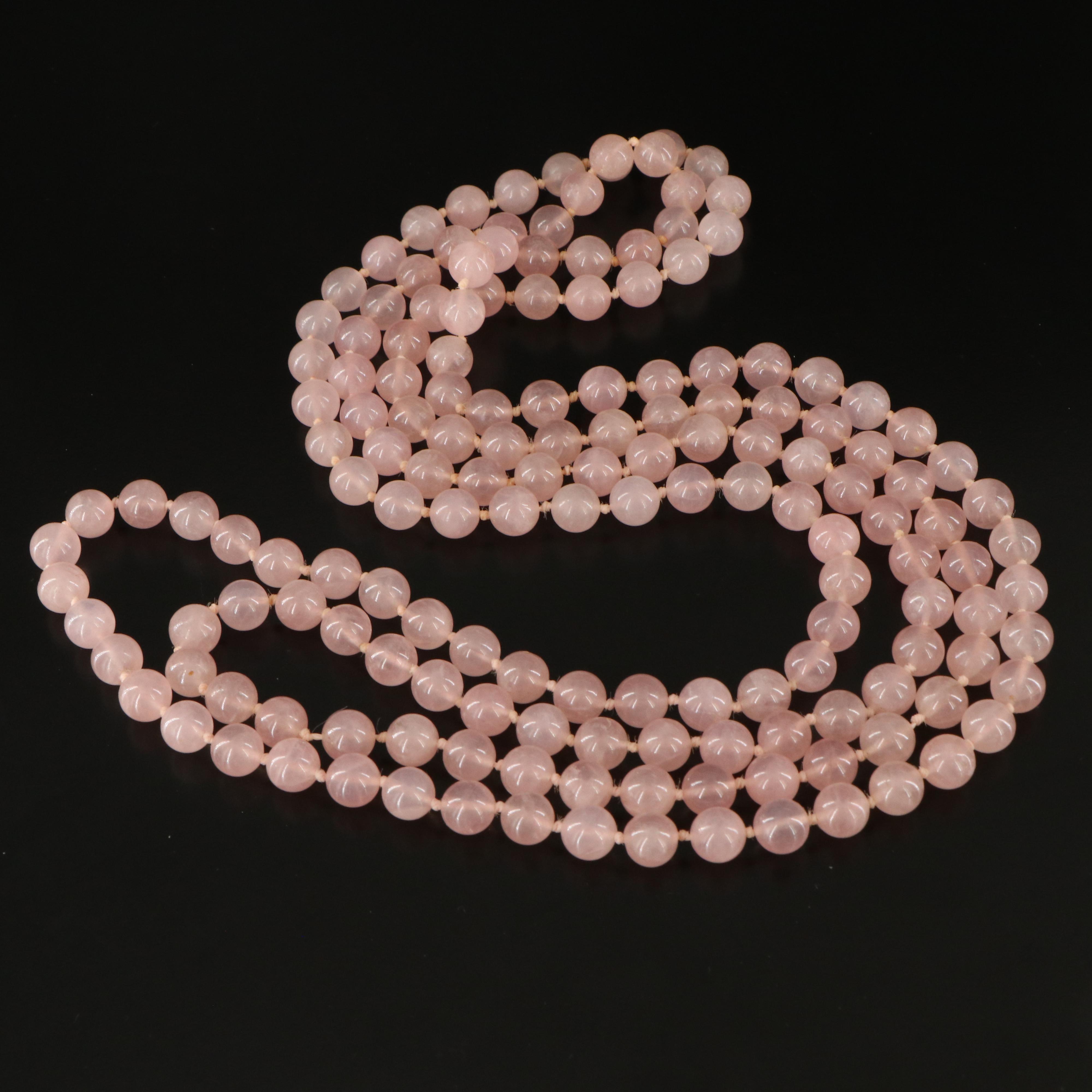 Aventurine, Rose Quartz and Morganite Bead Necklaces