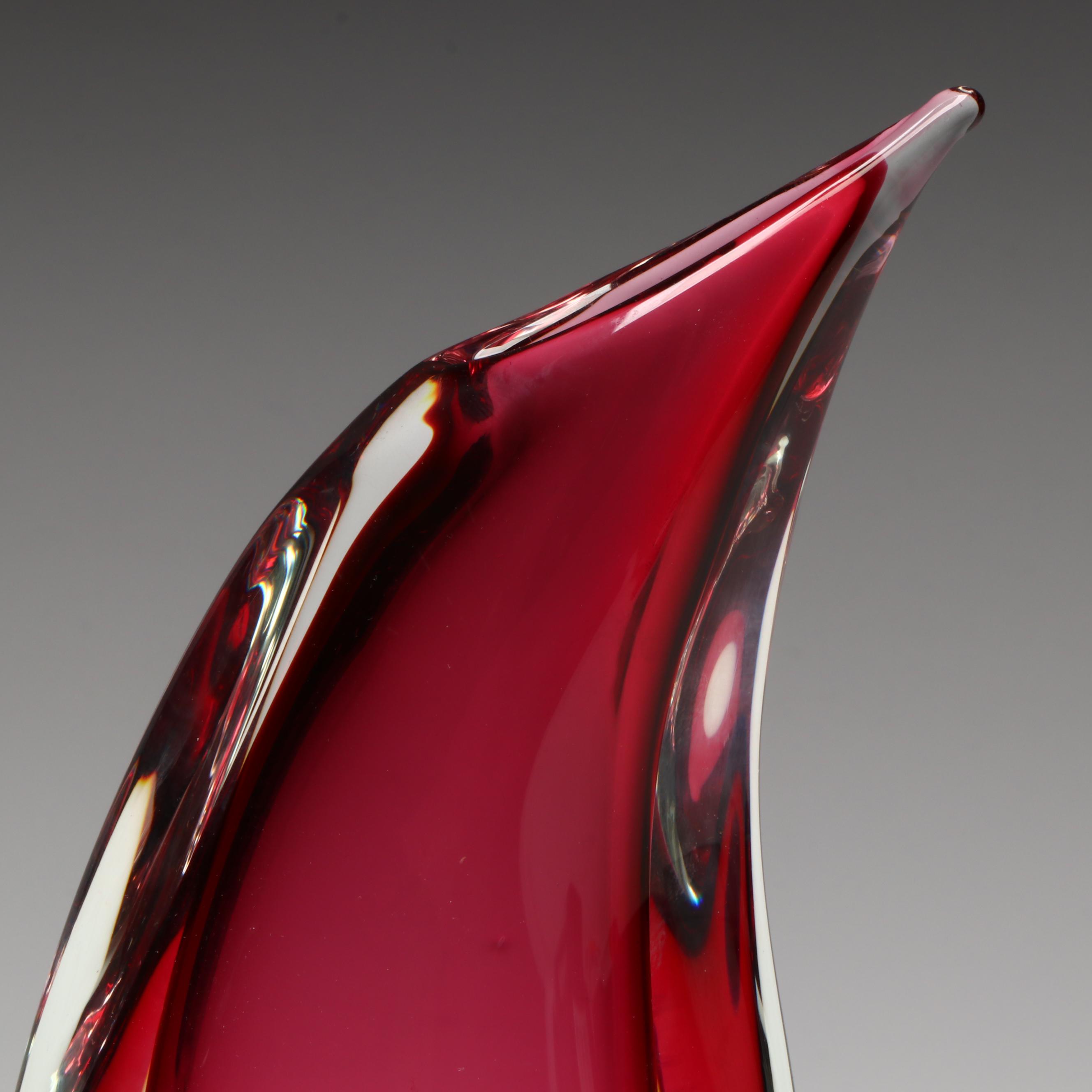 Luigi Onesto for Ogetti Murano Art Glass Teardrop Vase, Mid to Late 20th Century