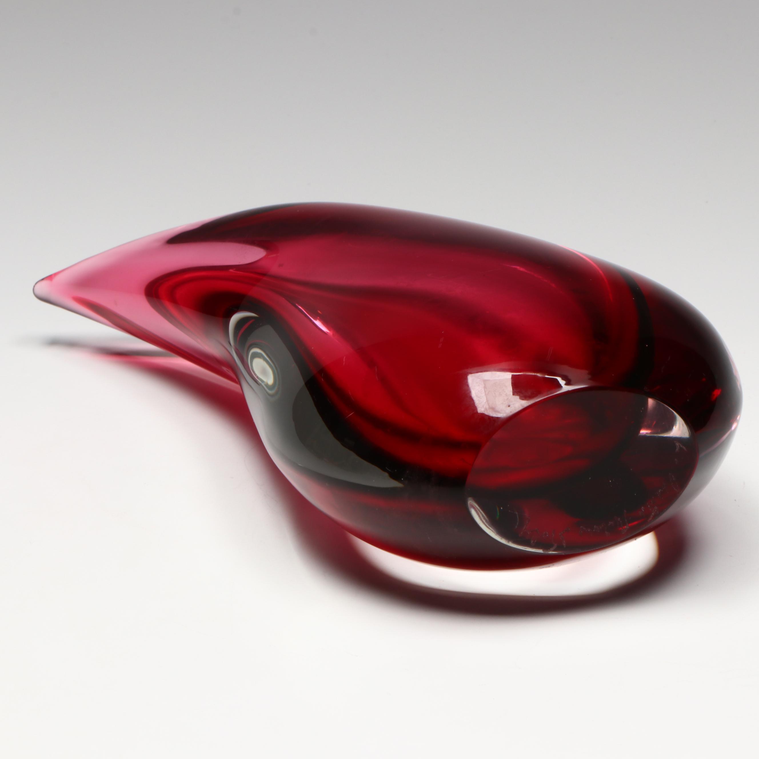 Luigi Onesto for Ogetti Murano Art Glass Teardrop Vase, Mid to Late 20th Century