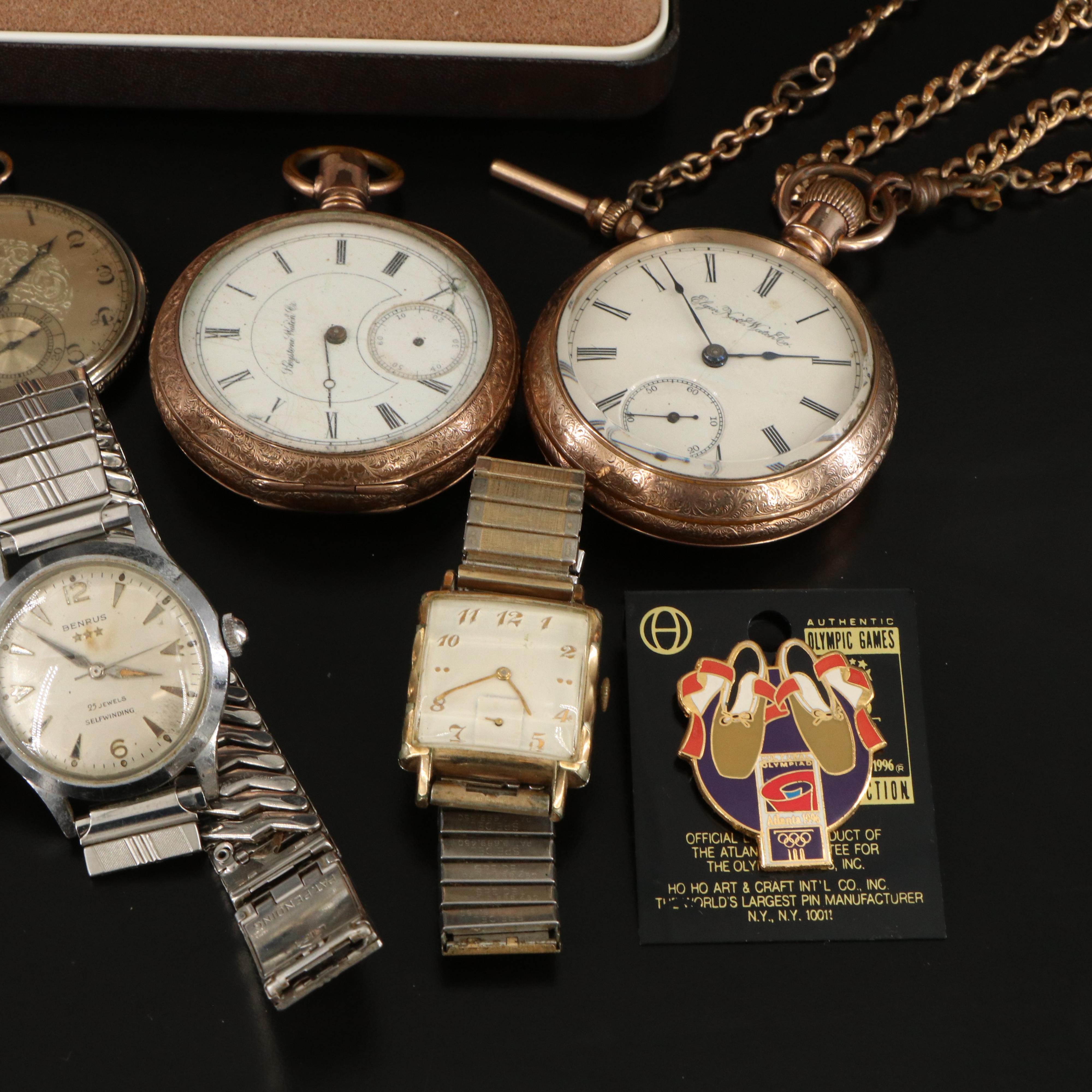 Collection of Vintage and Bradley Time Pocket and Wristwatches with Coke Fob