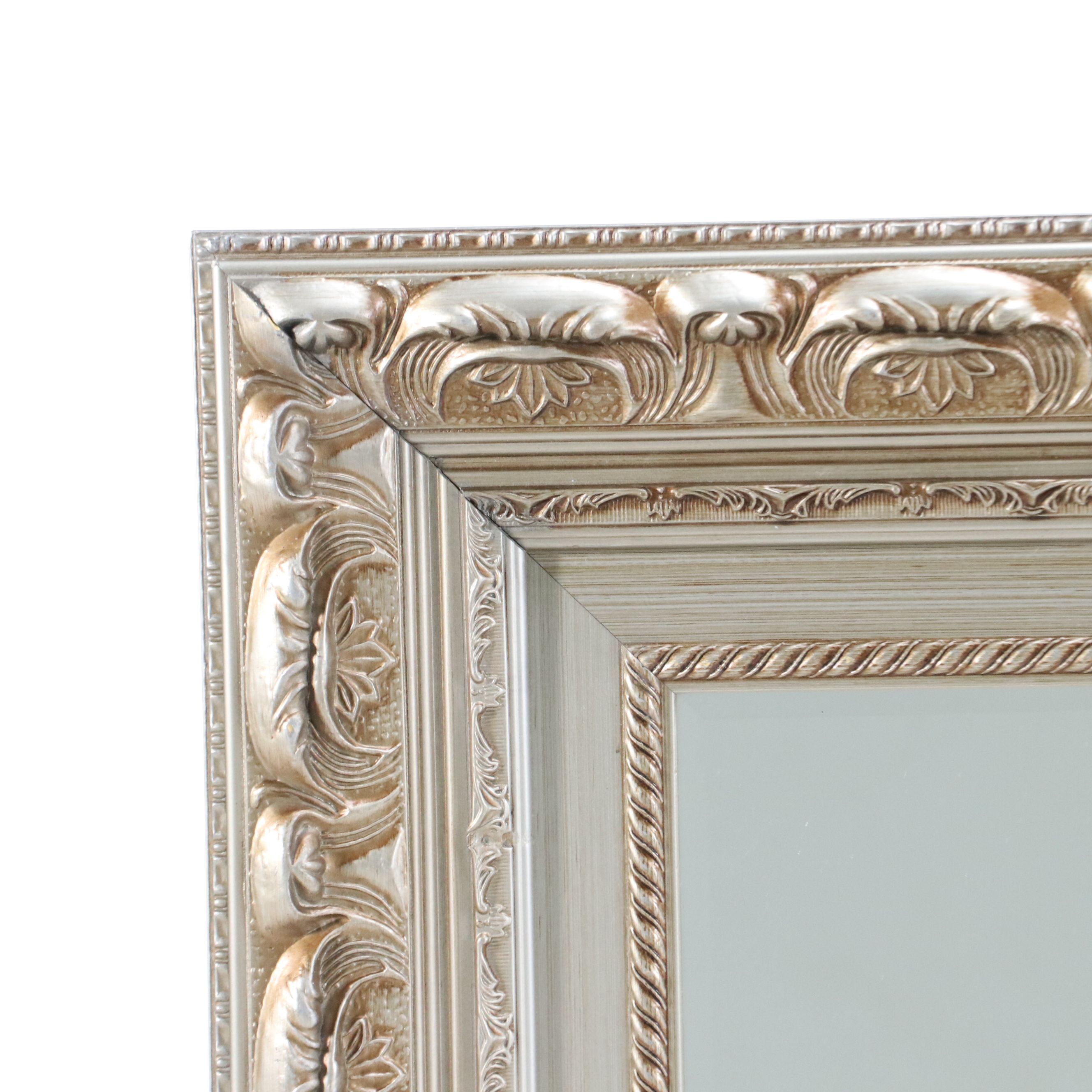 Framed Wall Mirror with Silver Finish, 21st Century