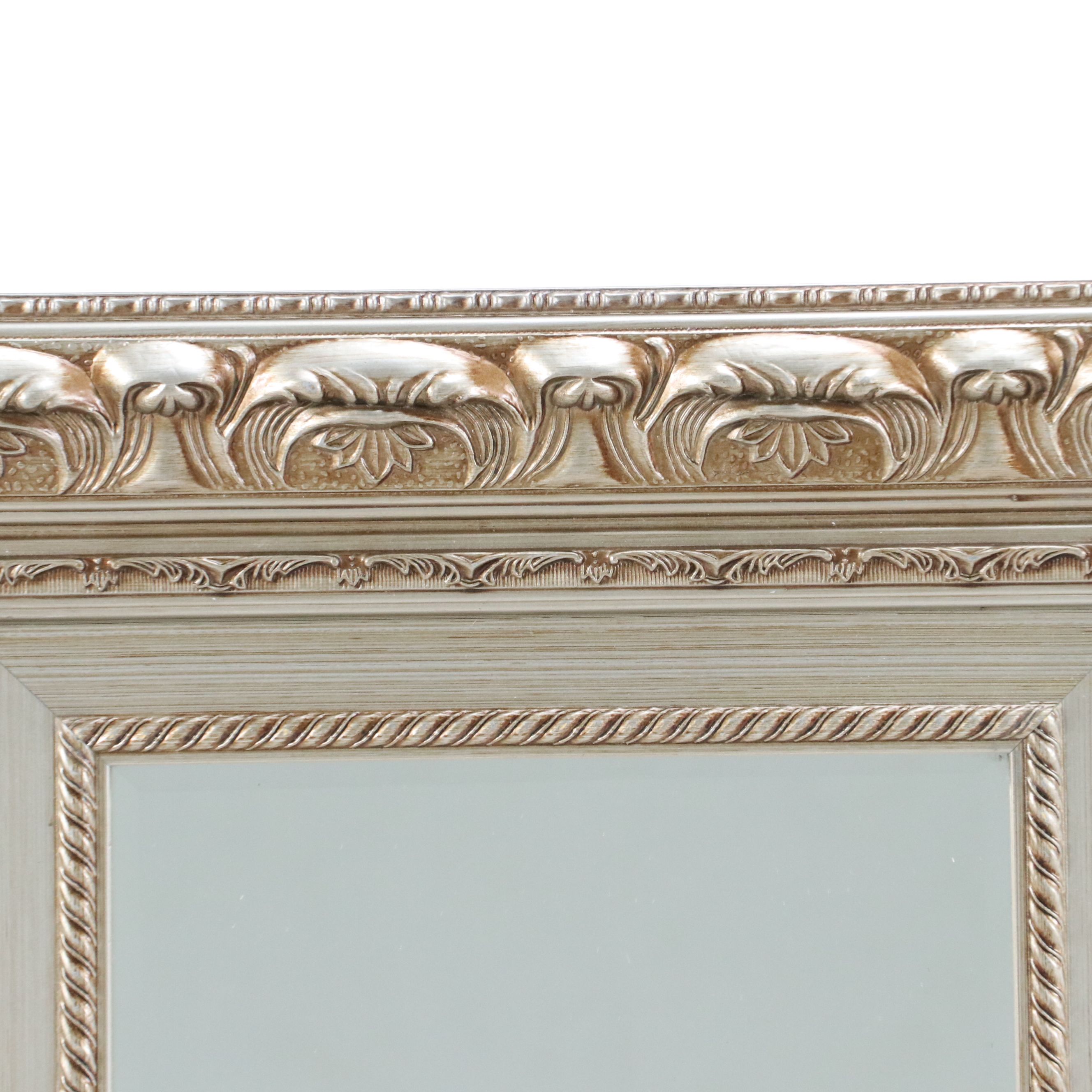 Framed Wall Mirror with Silver Finish, 21st Century