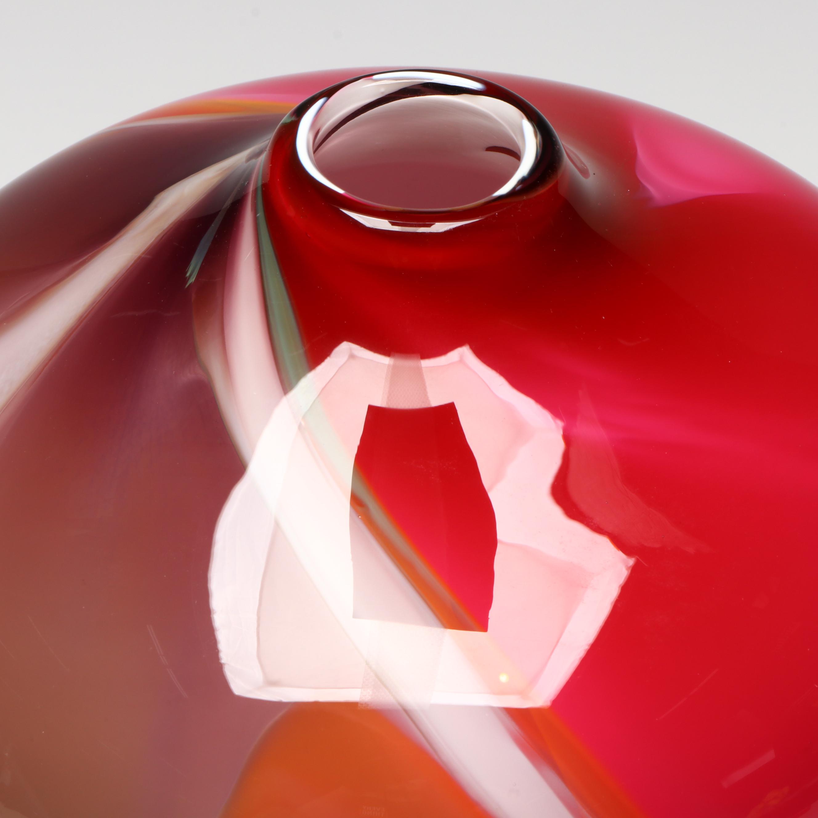 M. Mortara for 2400 Fahrenheit Hand-Blown Art Glass Vase, 2000