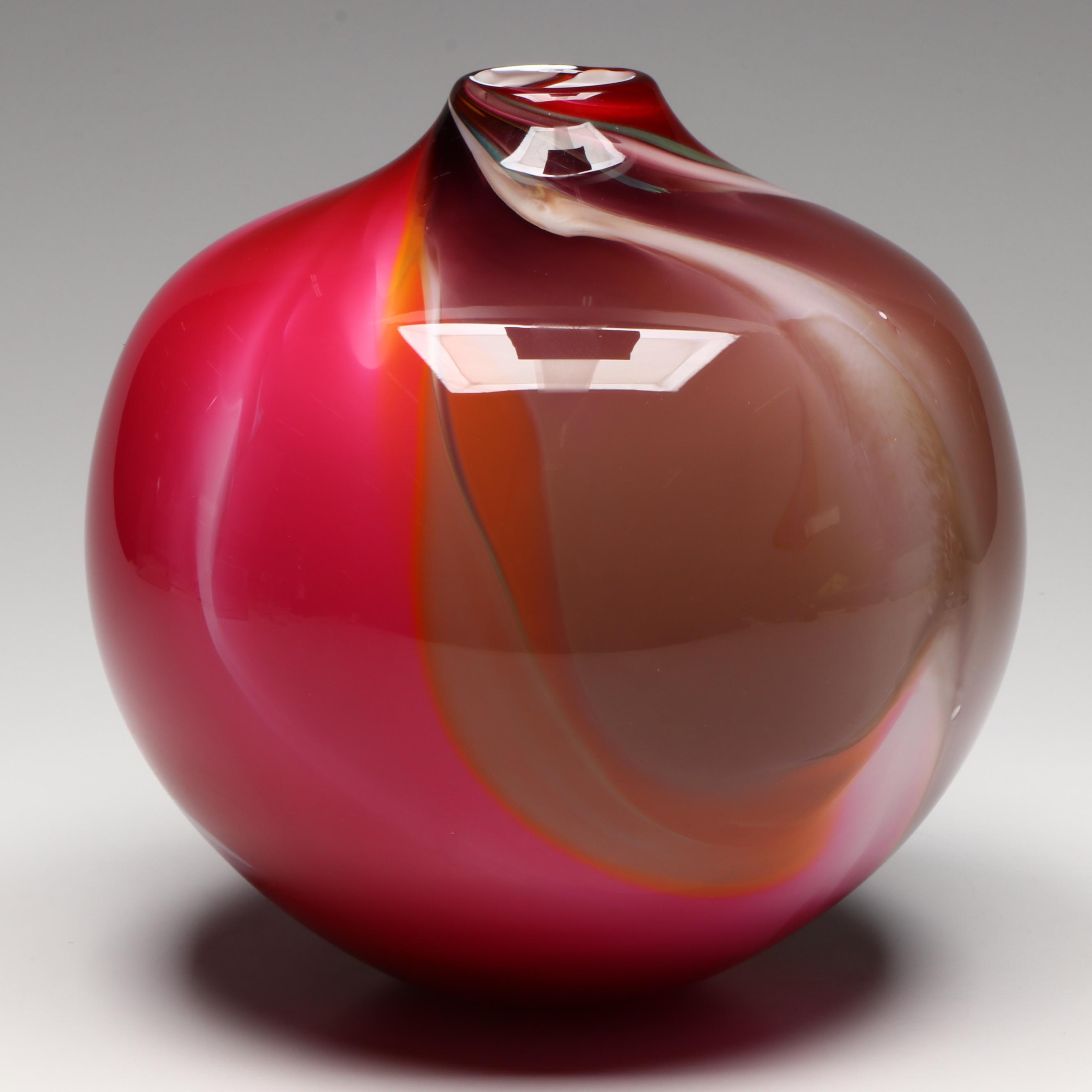 M. Mortara for 2400 Fahrenheit Hand-Blown Art Glass Vase, 2000