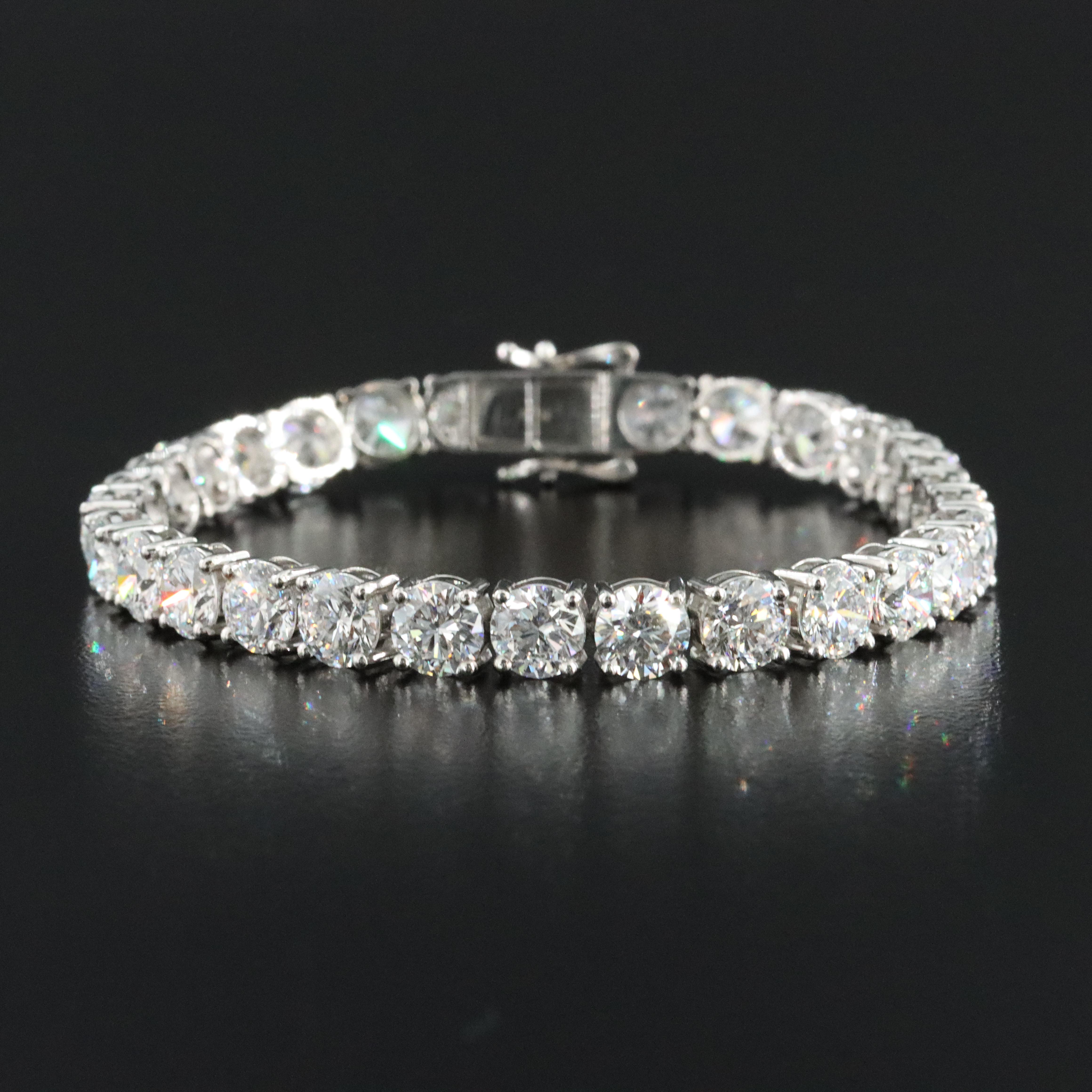 Platinum 22.23 CTW Lab Grown Diamond Line Bracelet