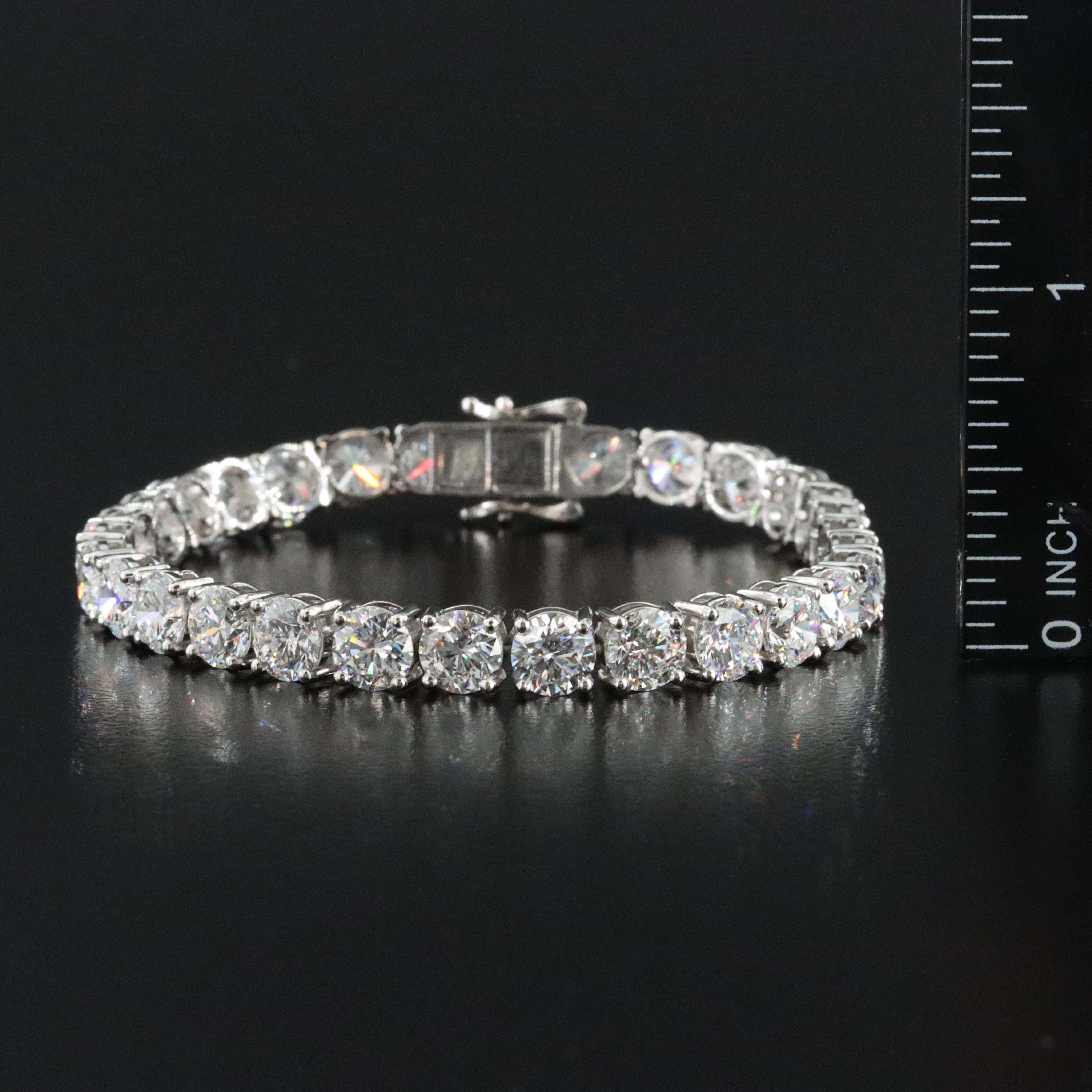 Platinum 22.23 CTW Lab Grown Diamond Line Bracelet