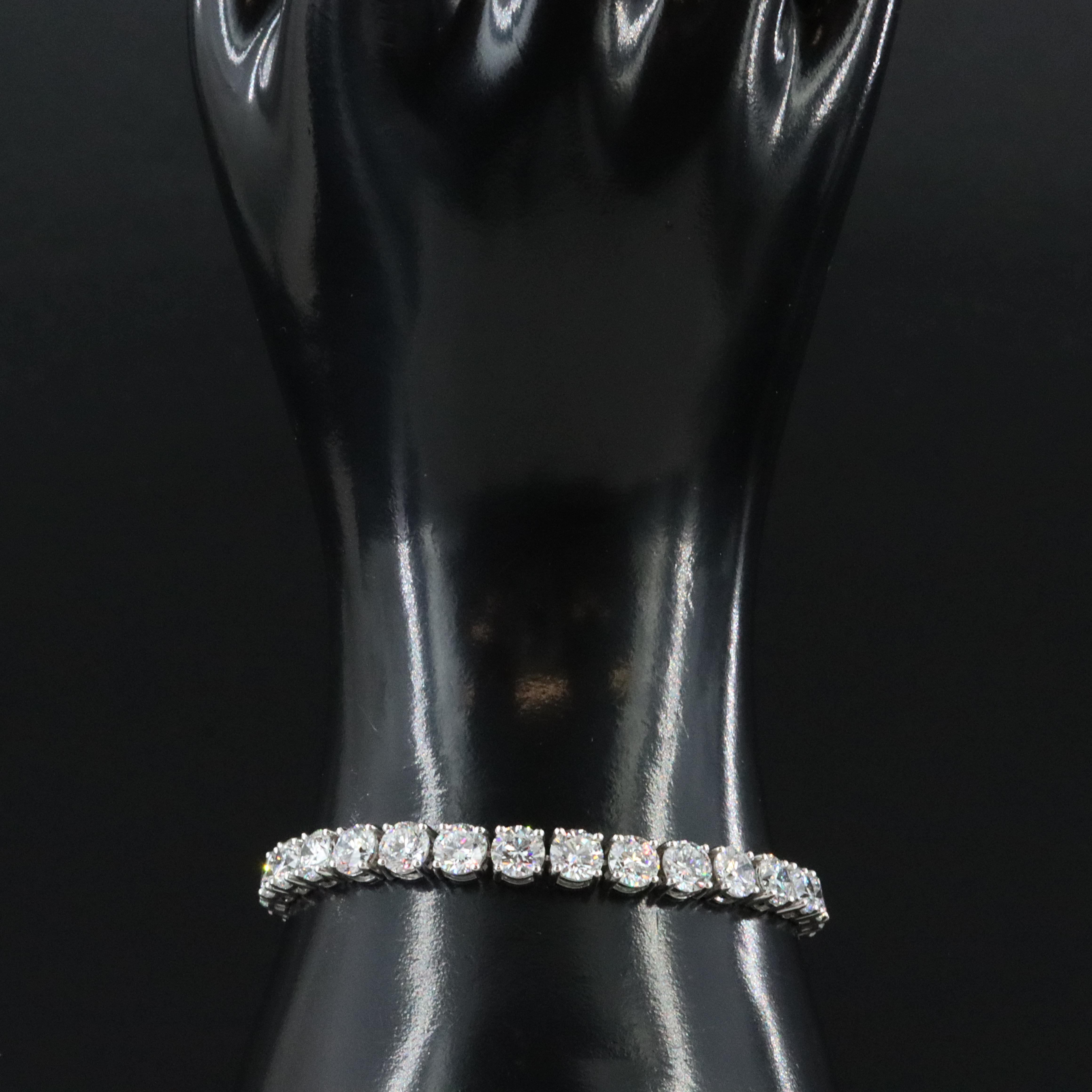 Platinum 22.23 CTW Lab Grown Diamond Line Bracelet