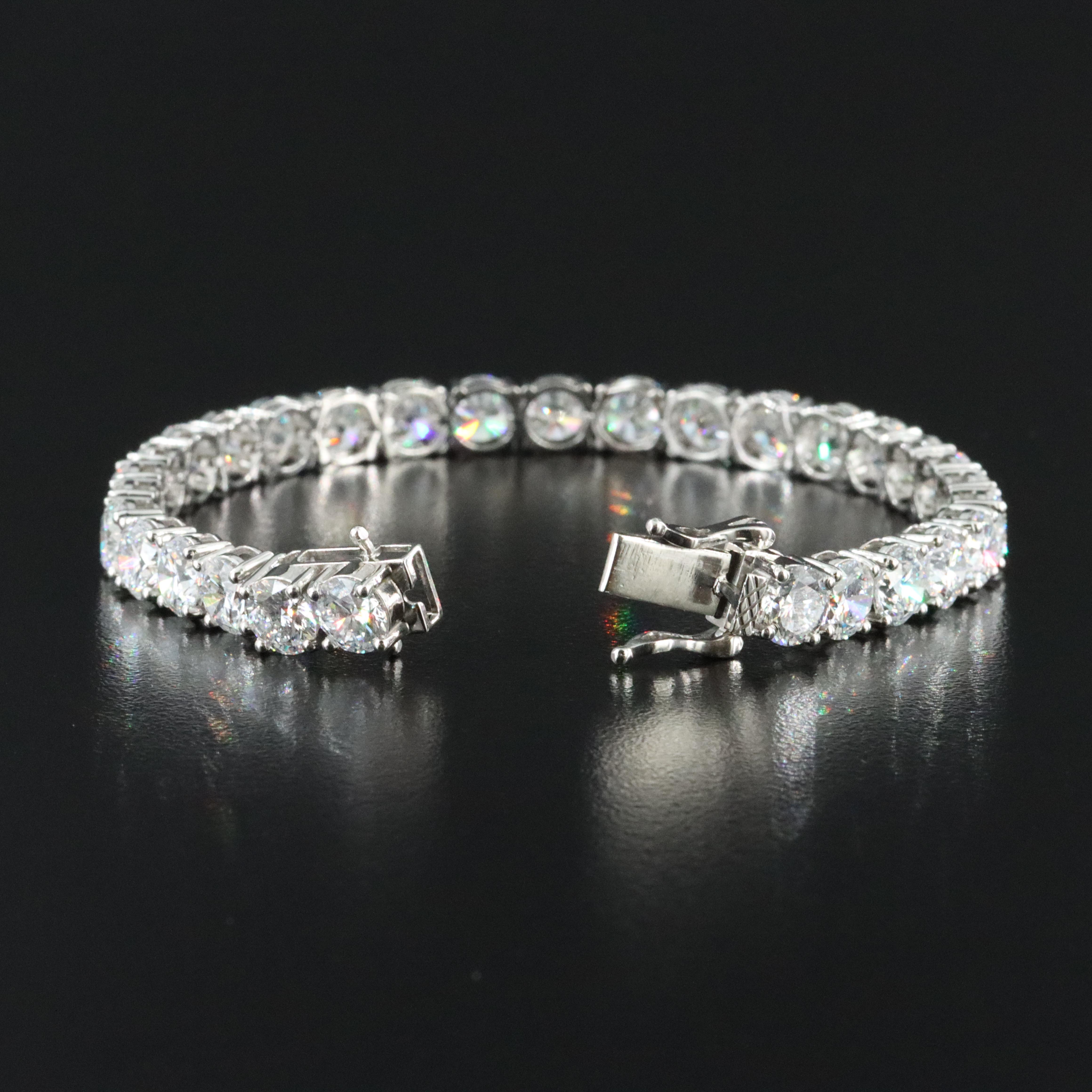 Platinum 22.23 CTW Lab Grown Diamond Line Bracelet