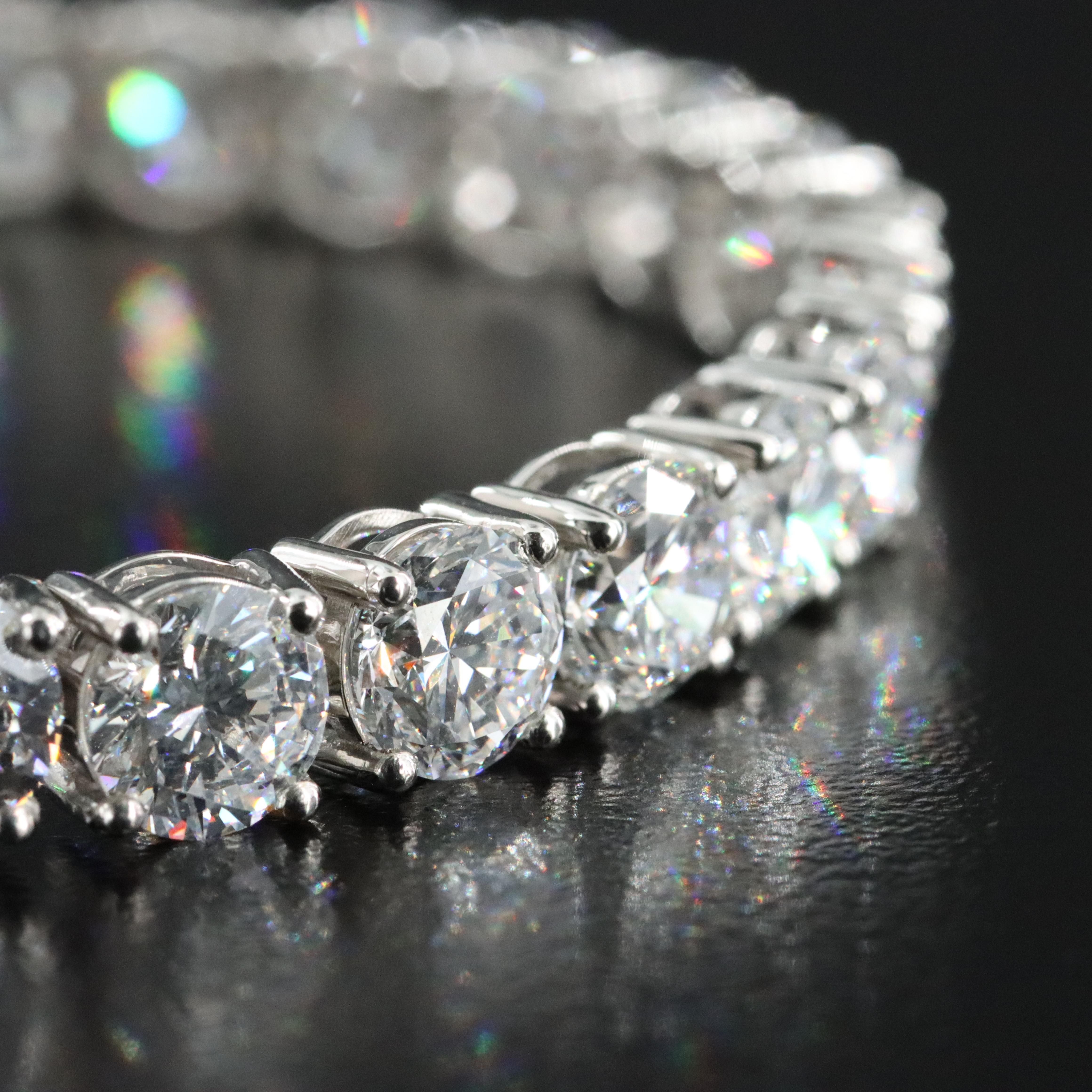 Platinum 22.23 CTW Lab Grown Diamond Line Bracelet