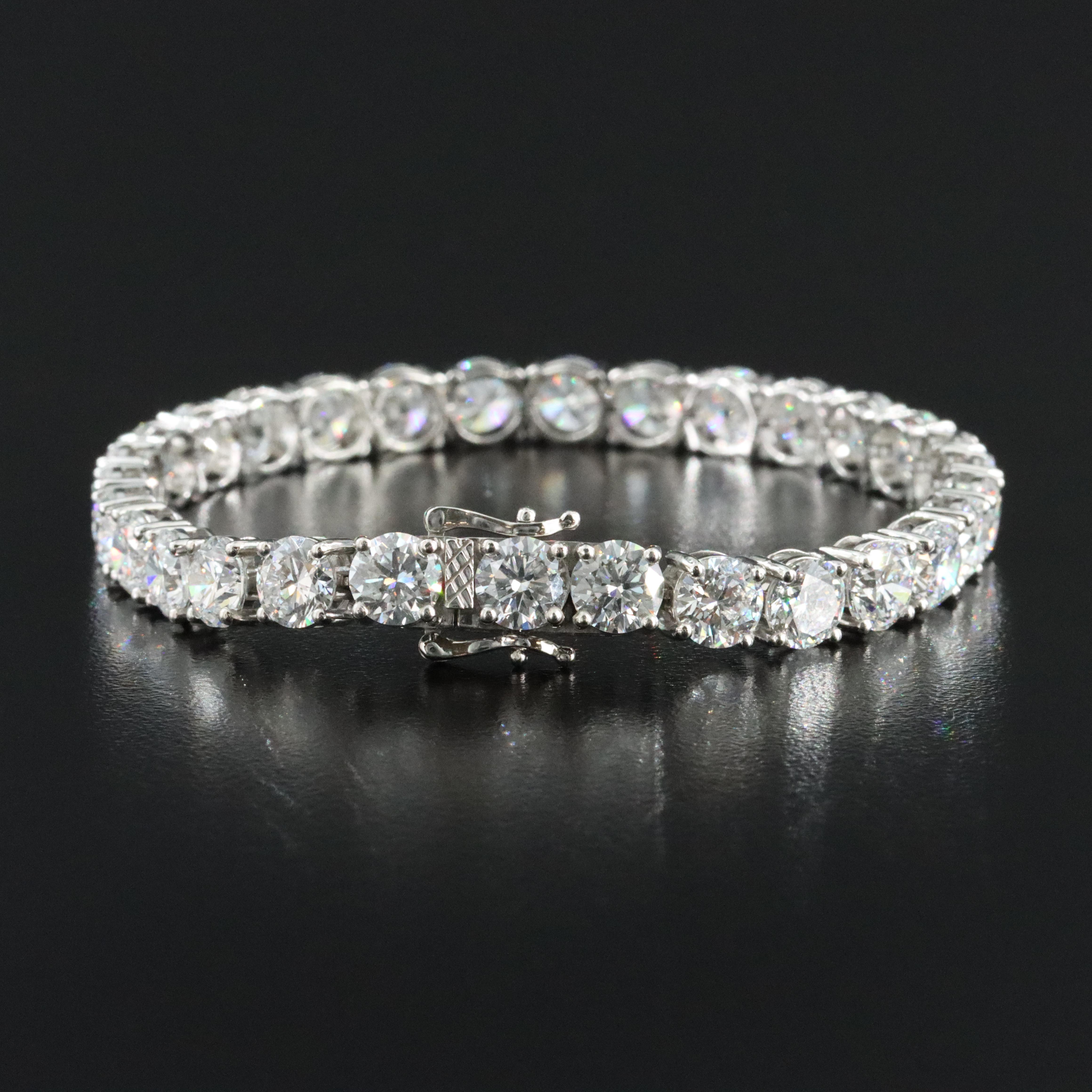 Platinum 22.23 CTW Lab Grown Diamond Line Bracelet