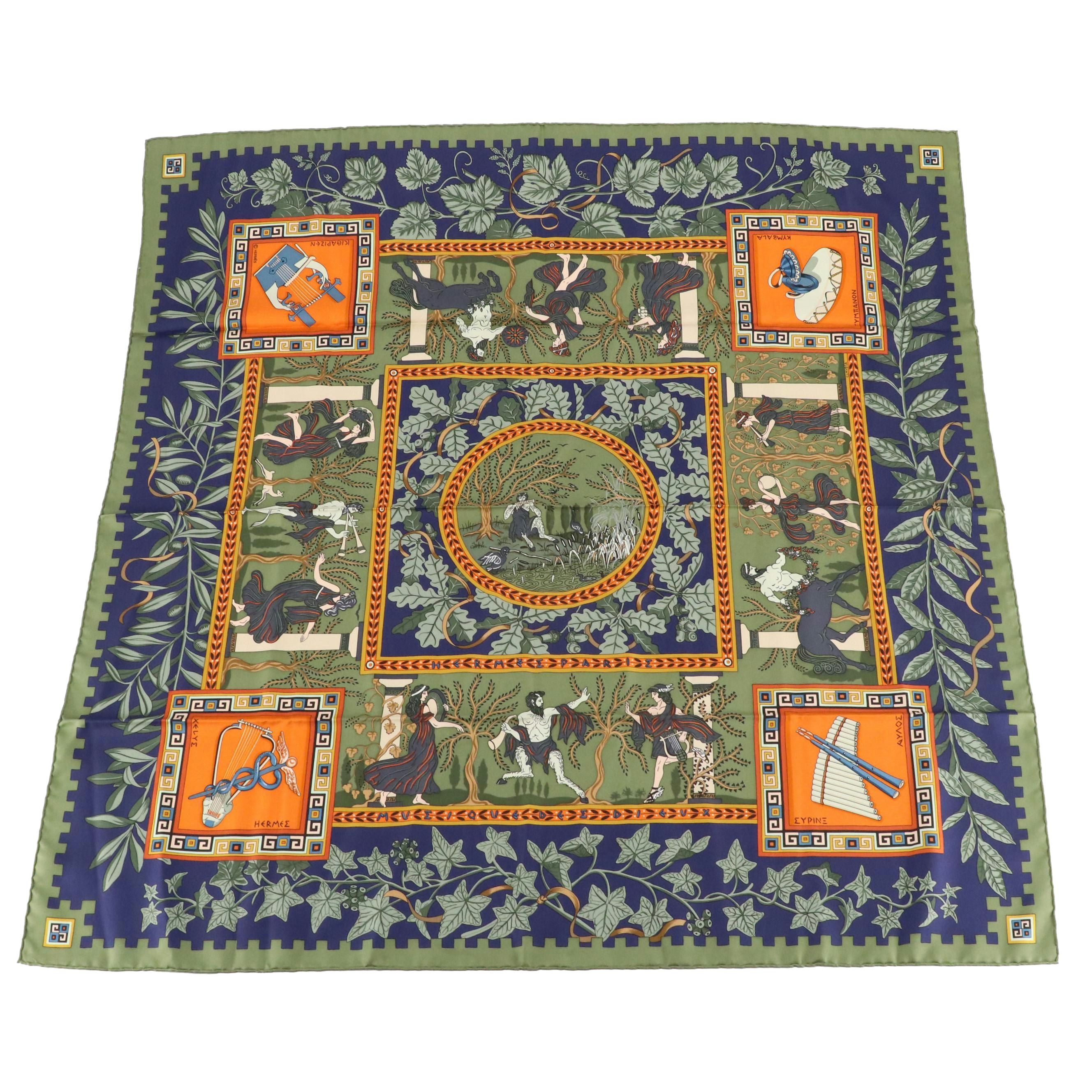 Hermès "Musique des Dieux" Scarf 90 in Silk Twill