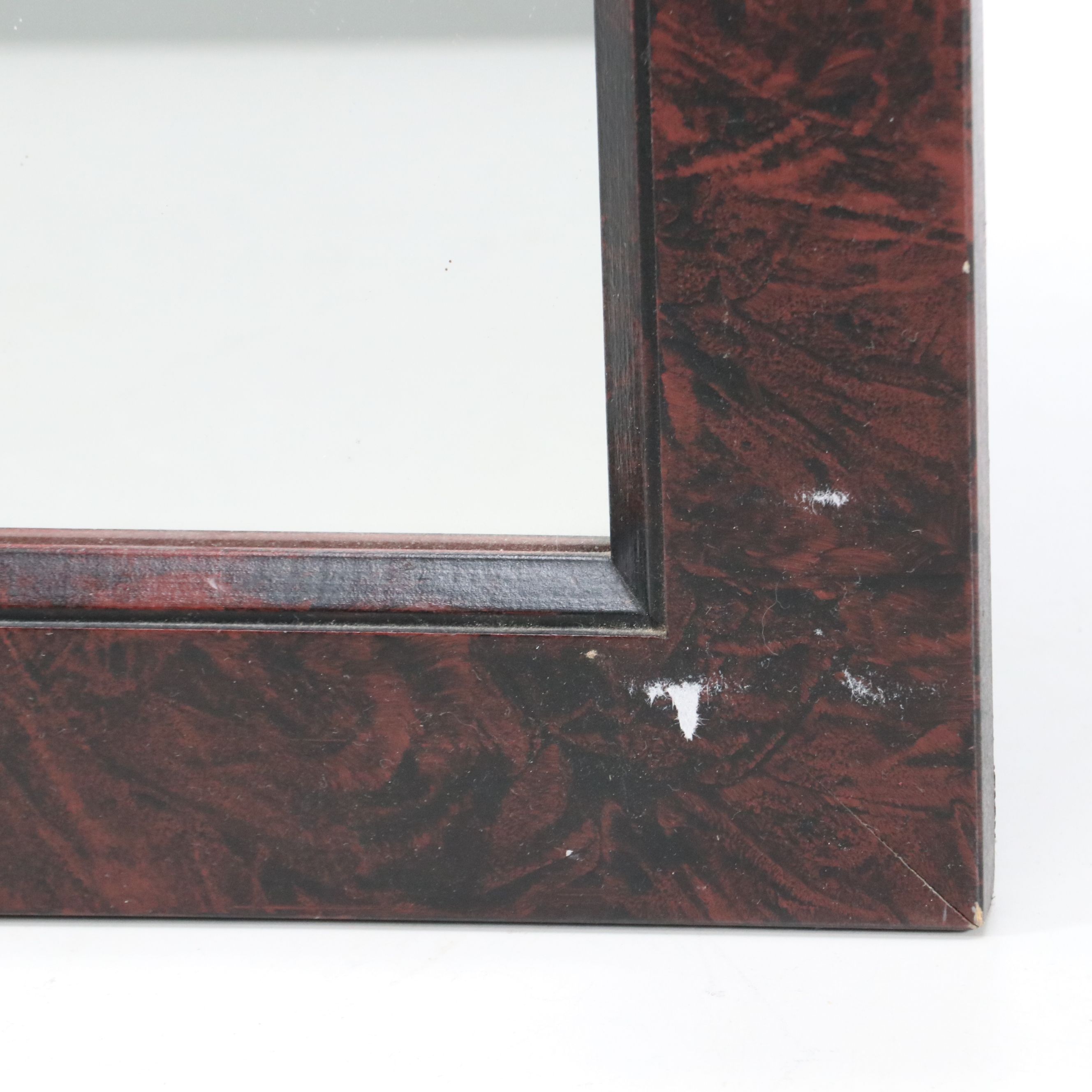 Wall Mirror with Offset Lithograph of Rabbits, Late 20th Century