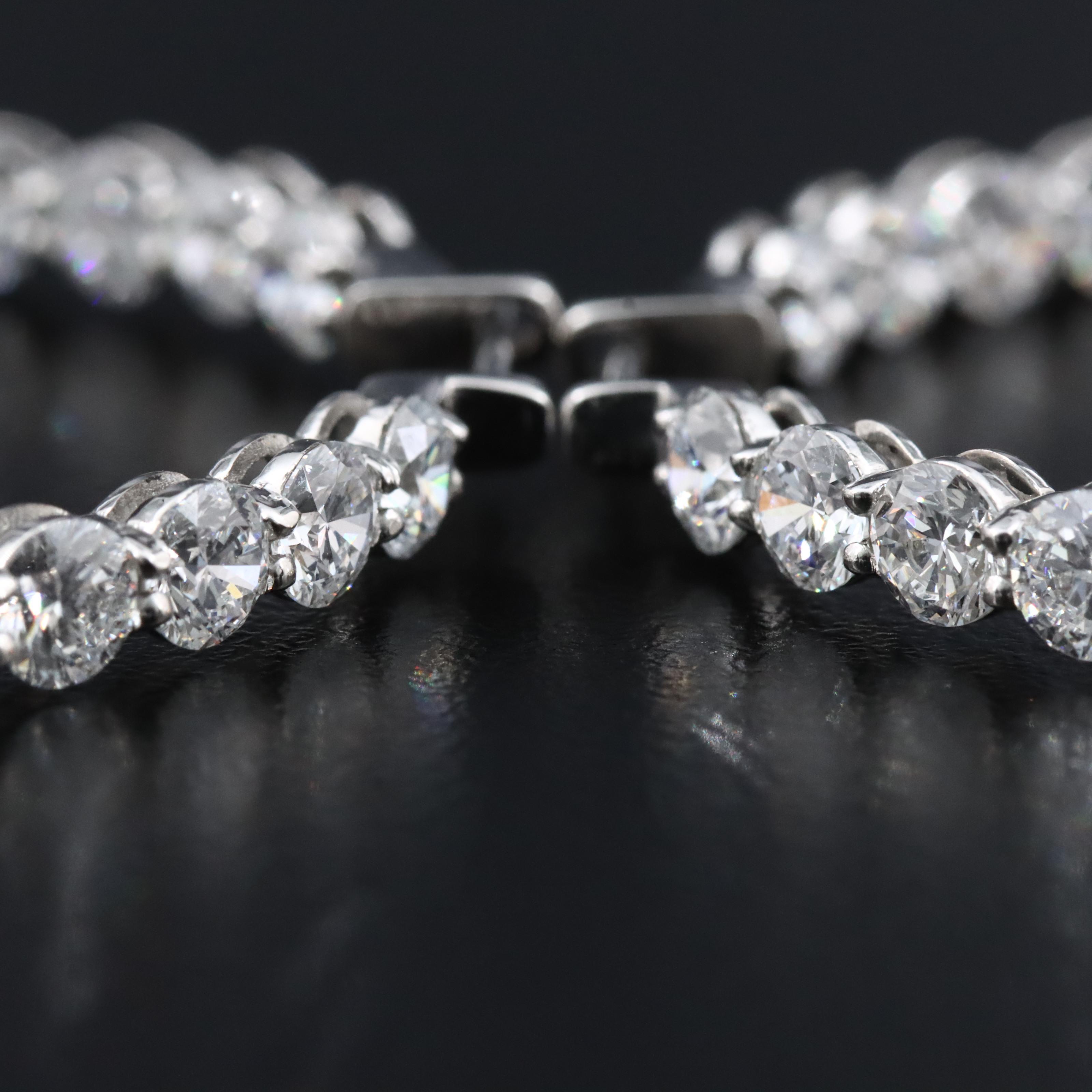 Platinum 9.05 CTW Lab Grown Inside Out Hoop Earrings