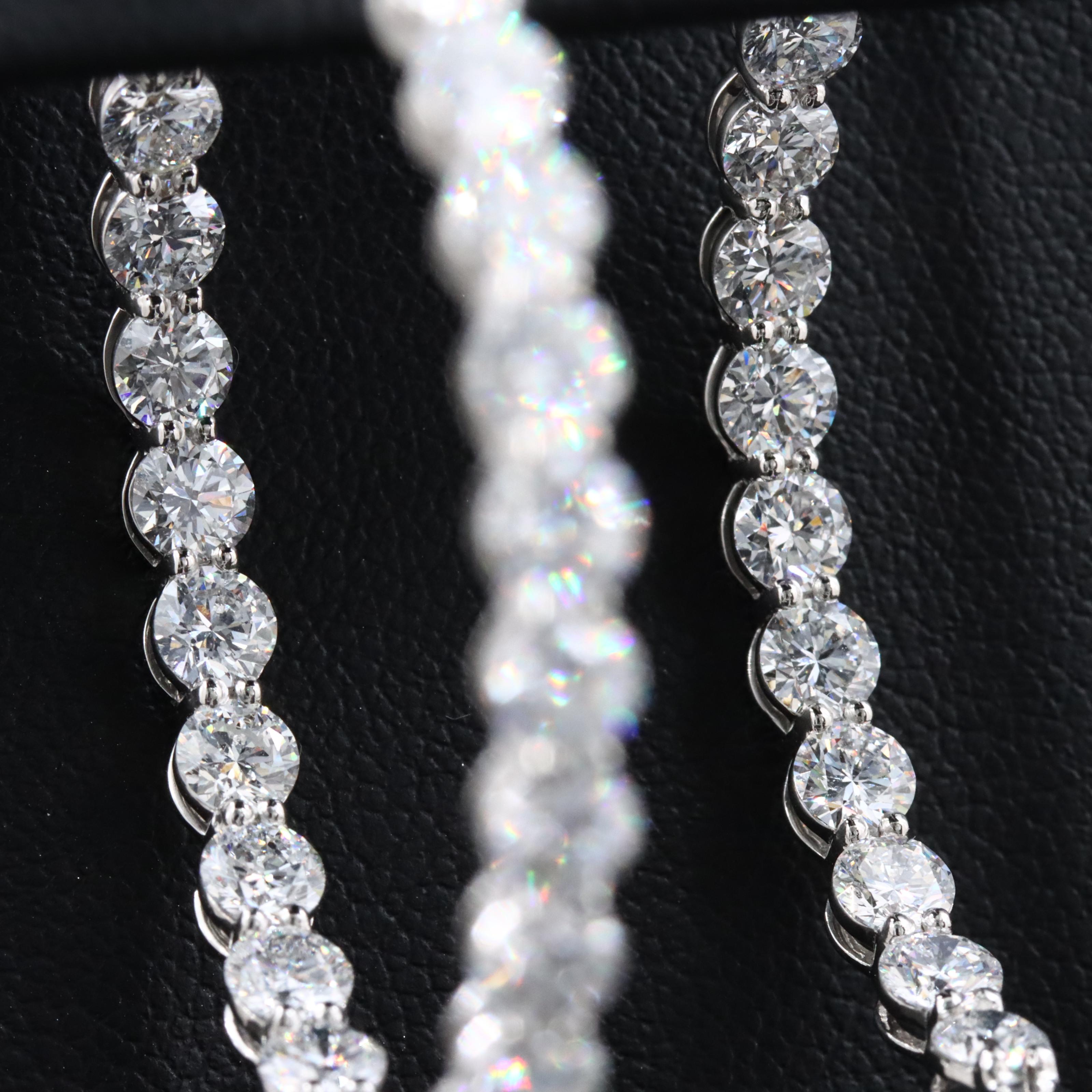 Platinum 9.05 CTW Lab Grown Inside Out Hoop Earrings