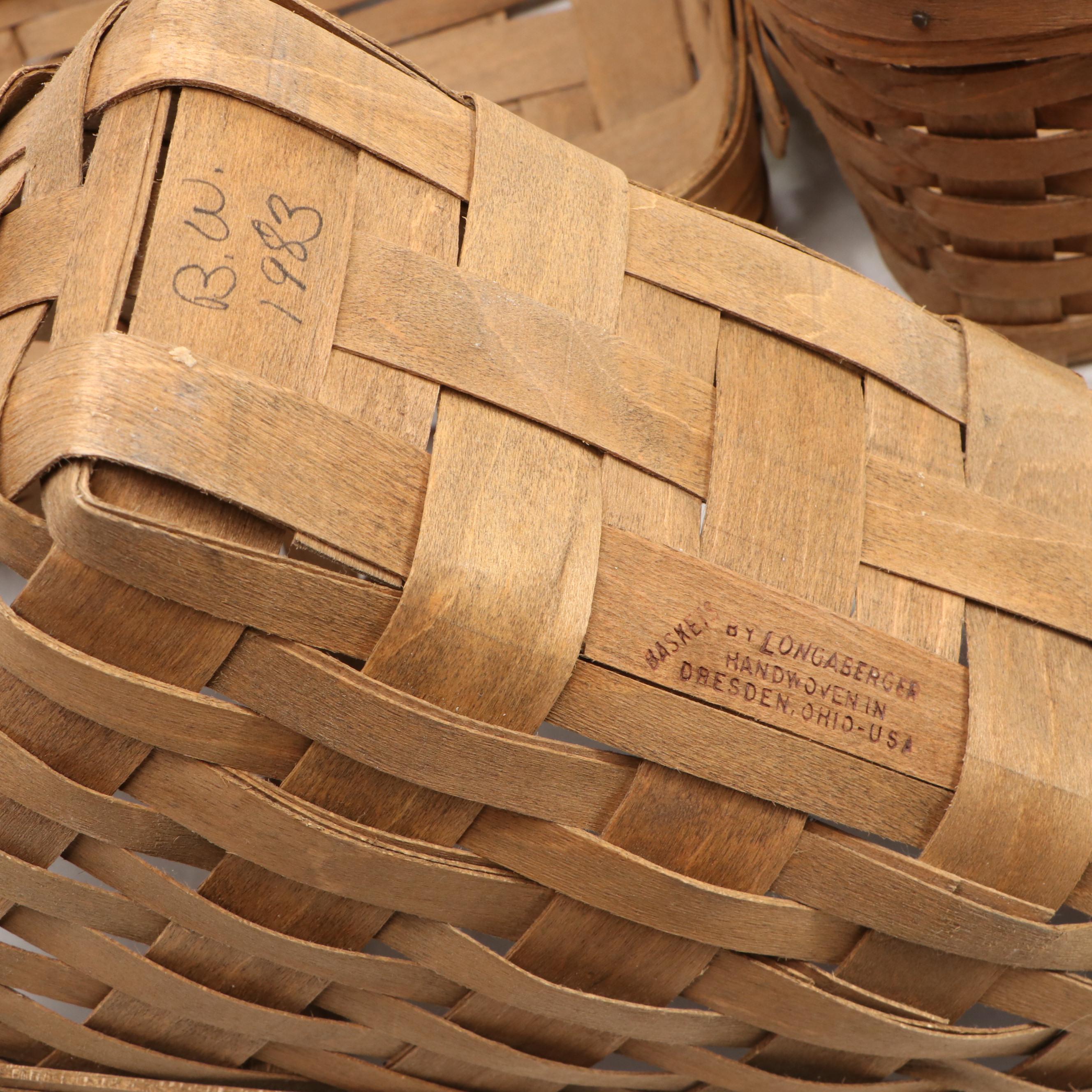 Longaberger Woven Splint Wood Baskets