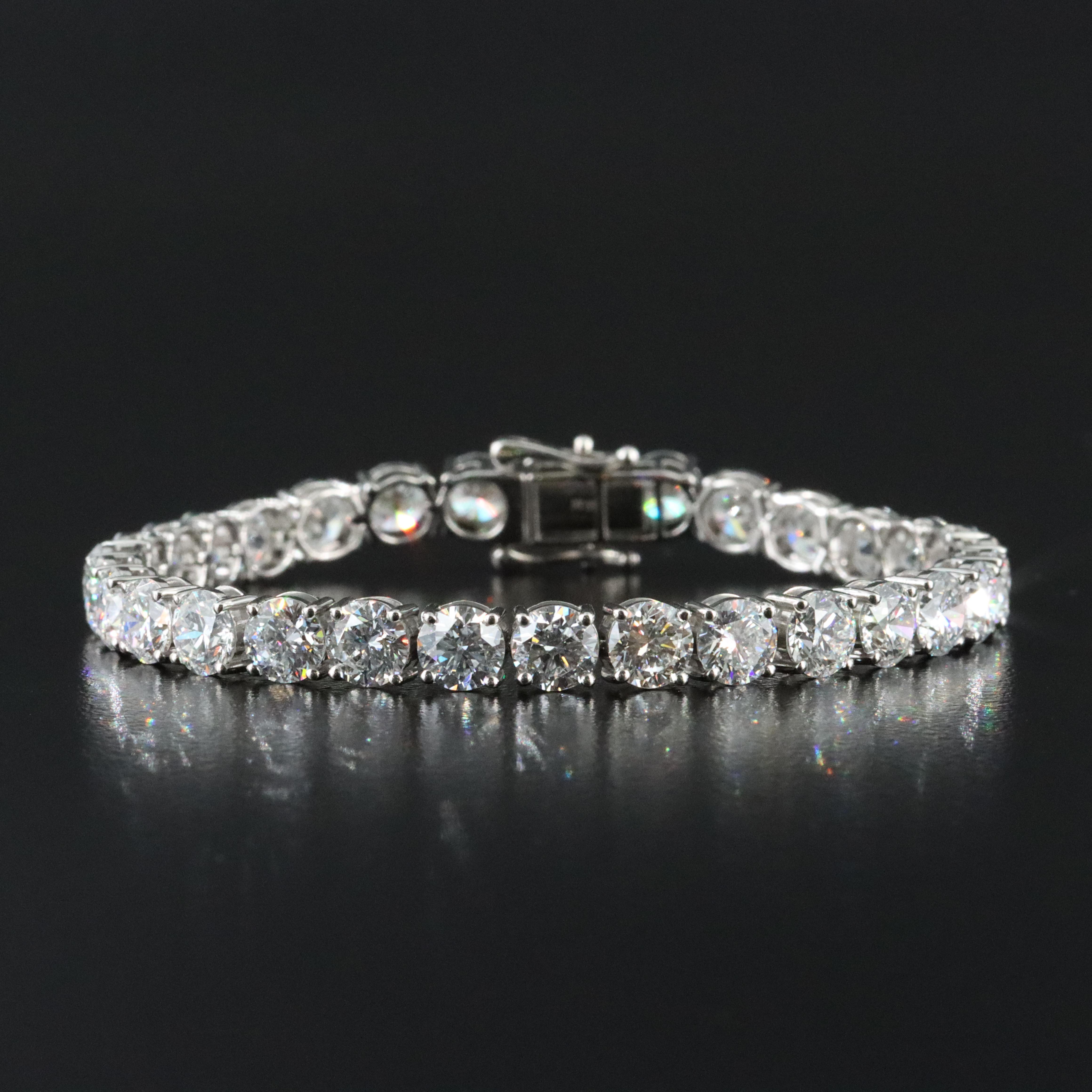 Platinum 15.99 CTW Lab Grown Diamond Line Bracelet