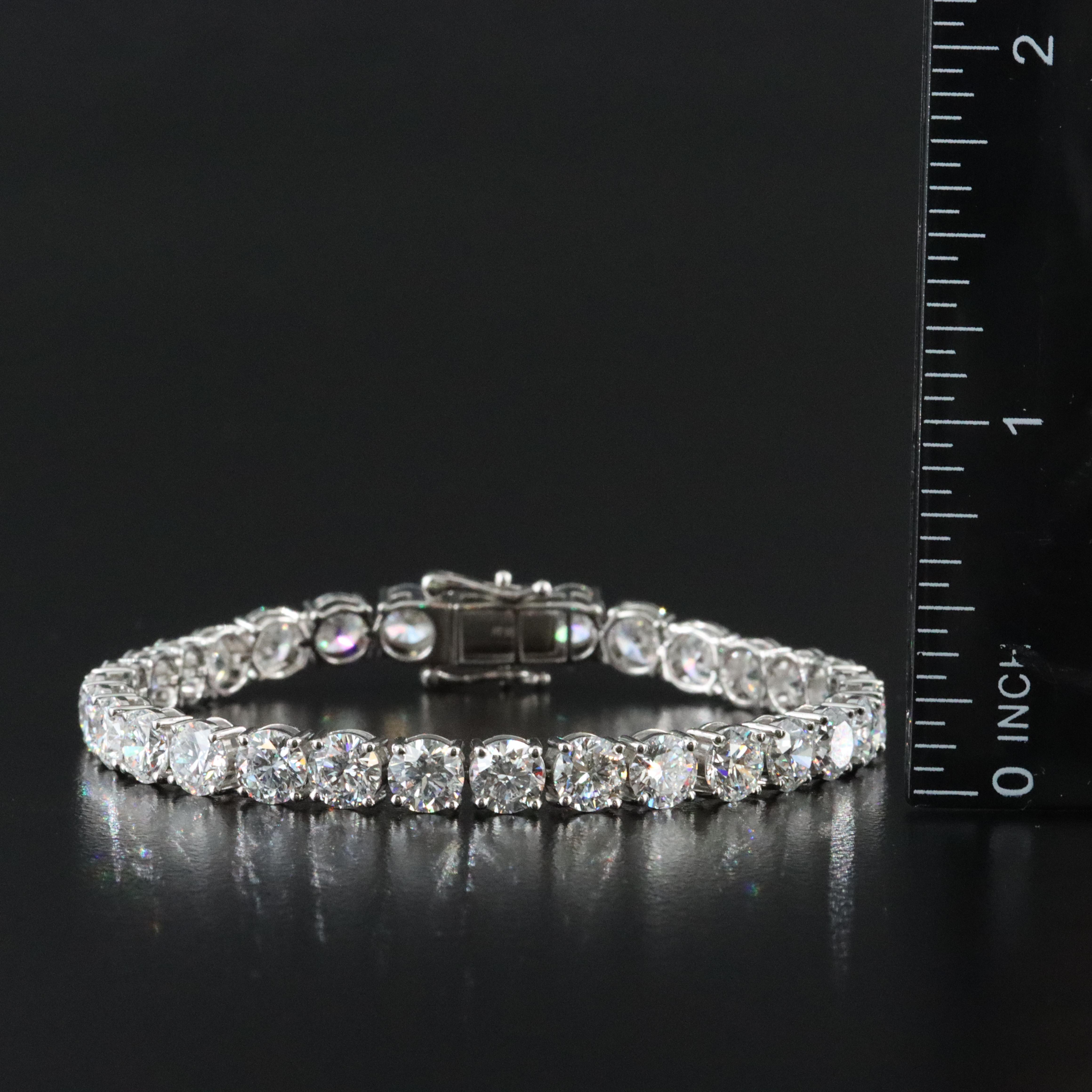 Platinum 15.99 CTW Lab Grown Diamond Line Bracelet