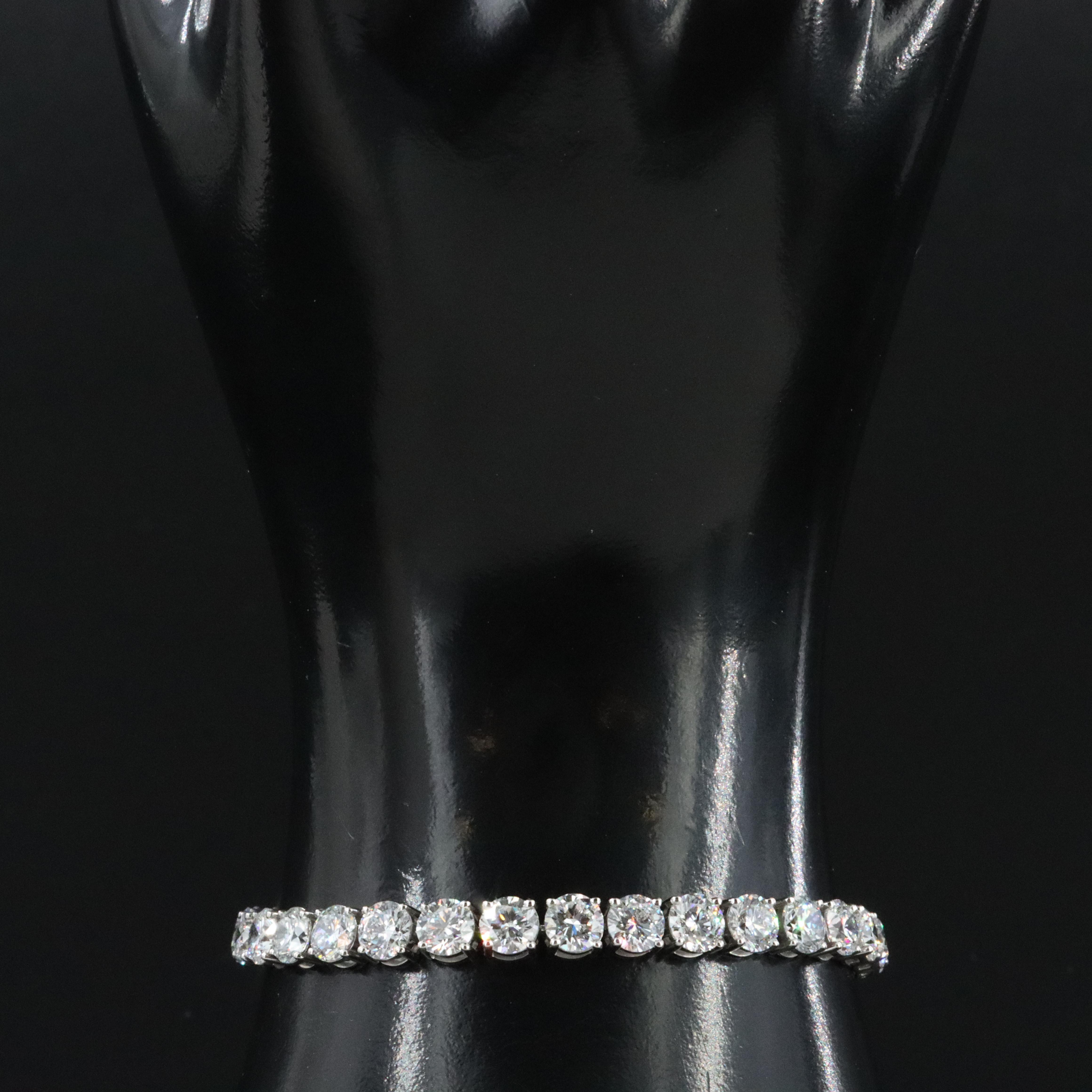 Platinum 15.99 CTW Lab Grown Diamond Line Bracelet