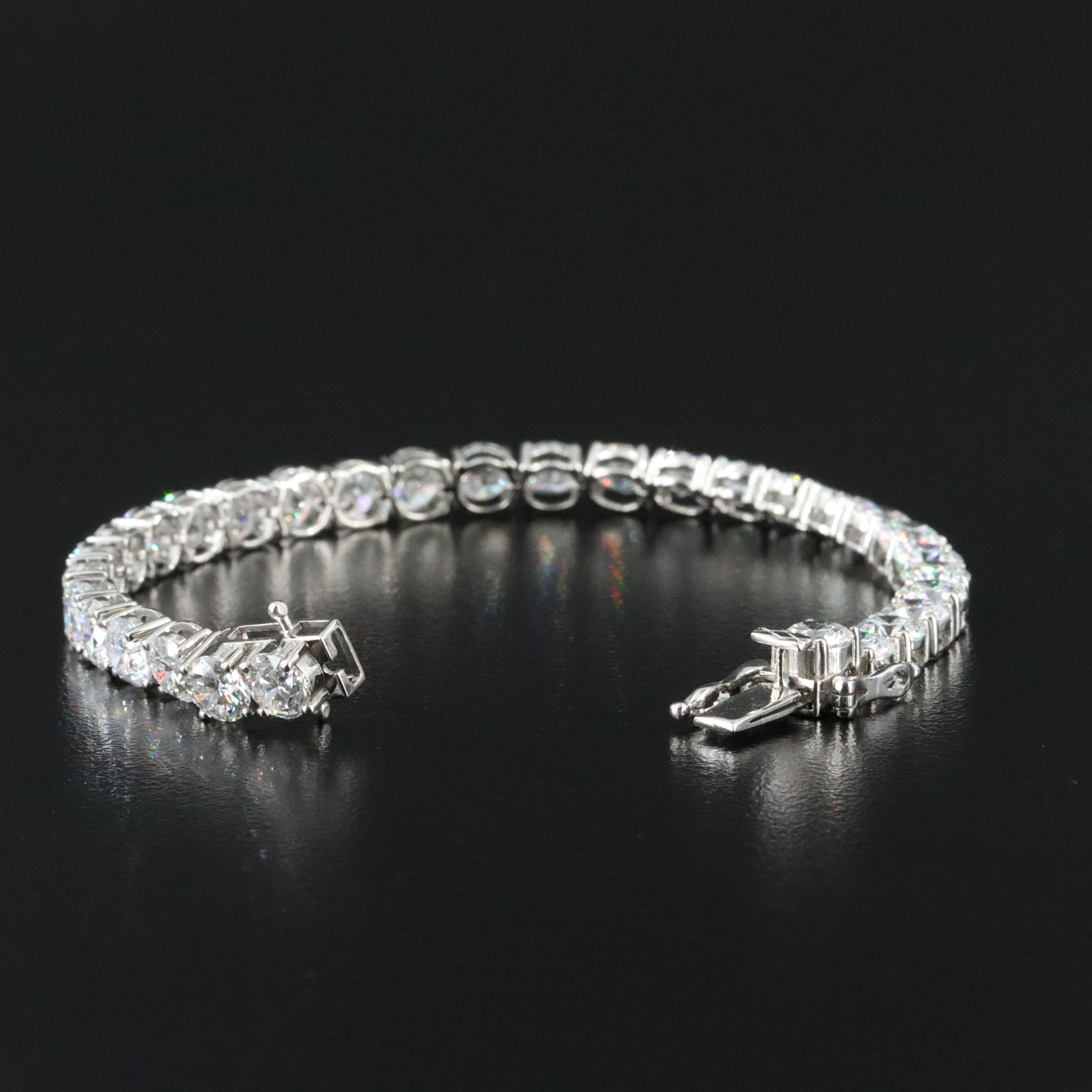 Platinum 15.99 CTW Lab Grown Diamond Line Bracelet