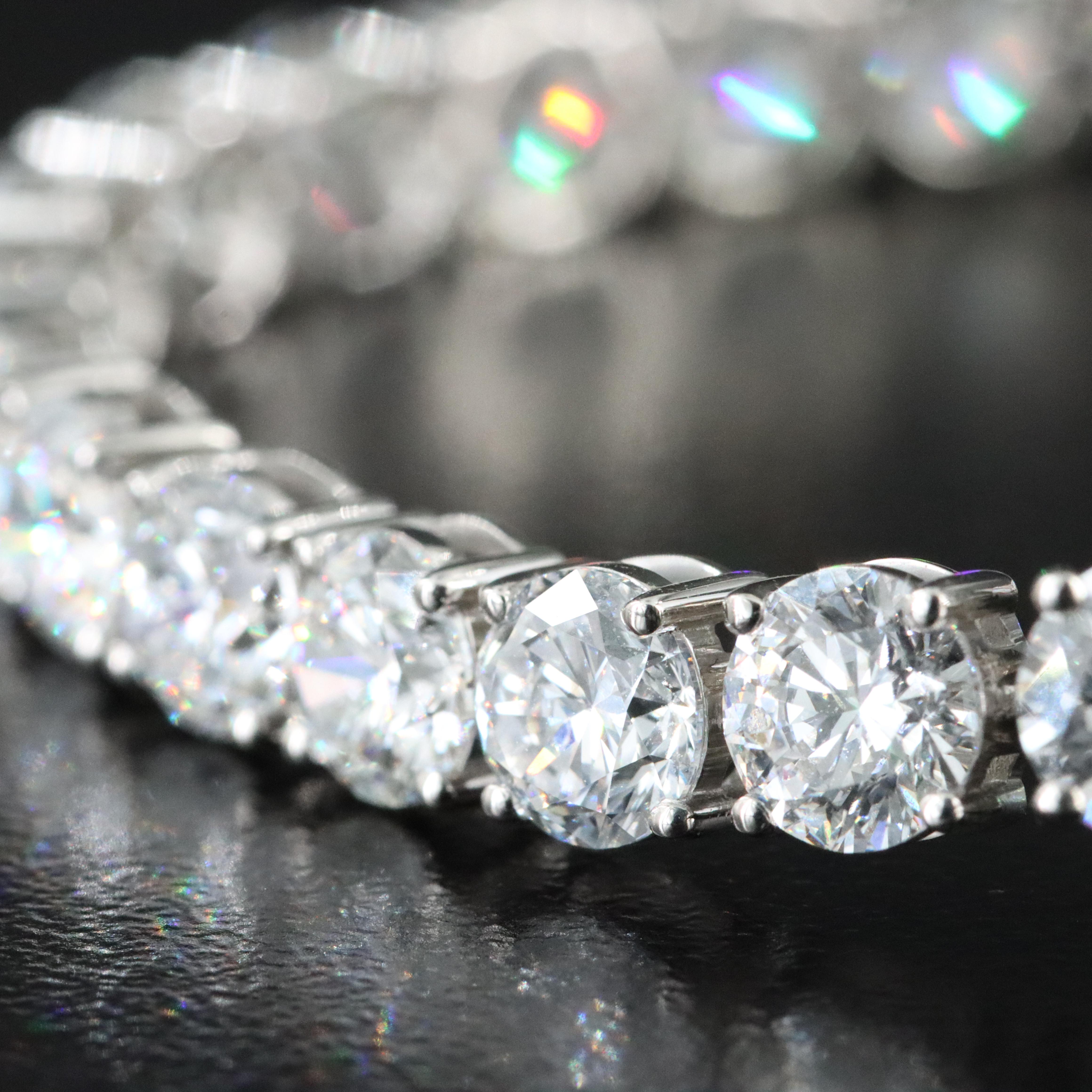 Platinum 15.99 CTW Lab Grown Diamond Line Bracelet