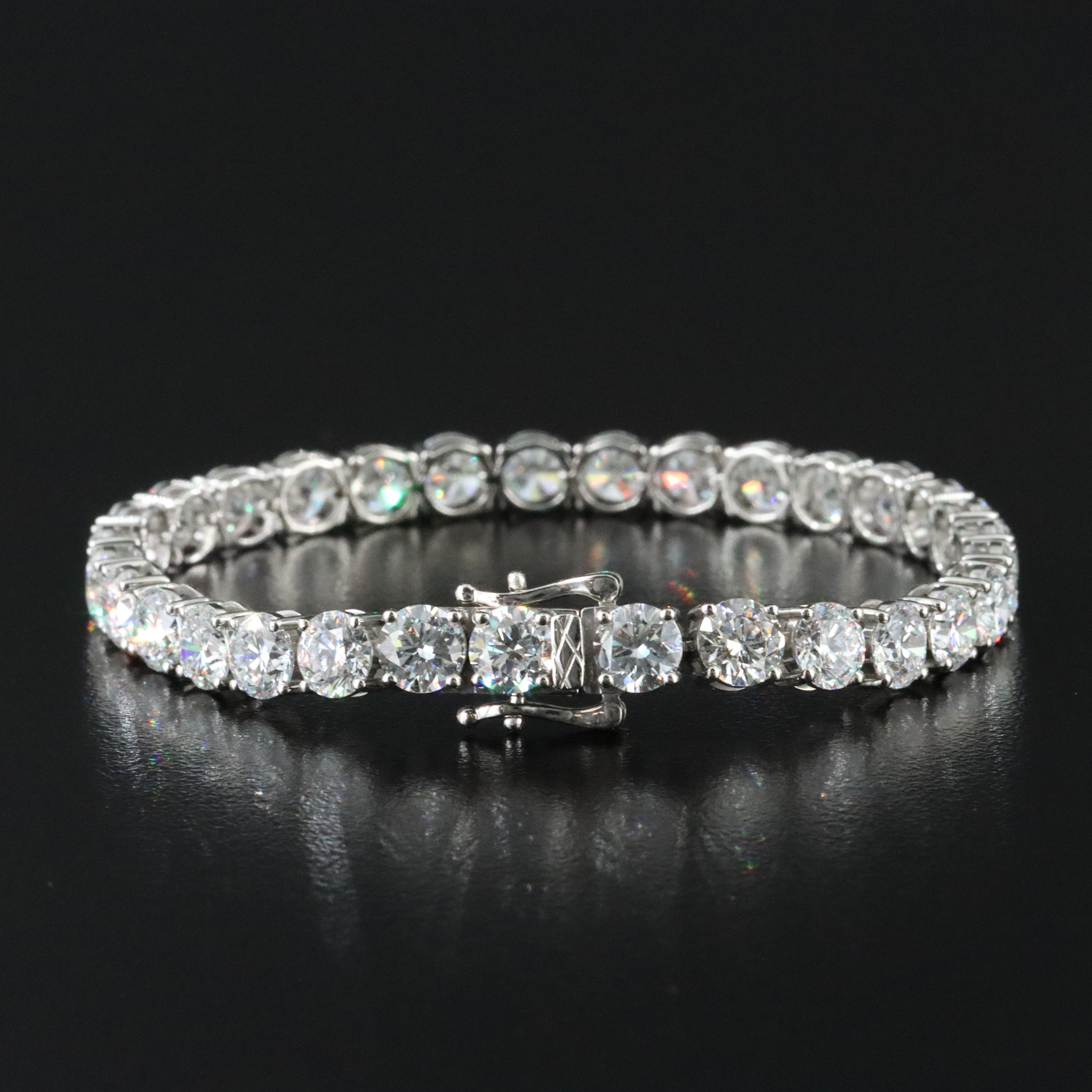 Platinum 15.99 CTW Lab Grown Diamond Line Bracelet