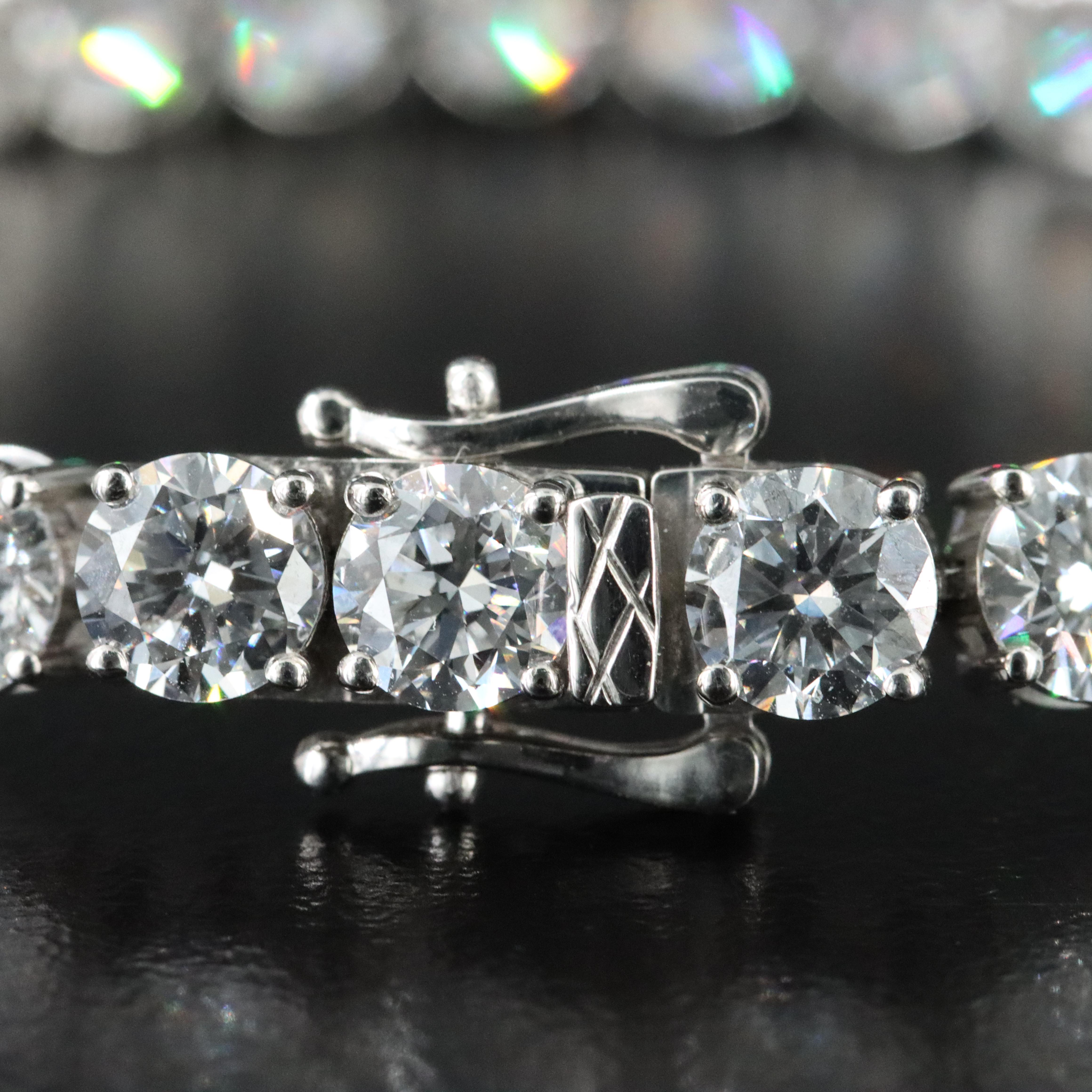 Platinum 15.99 CTW Lab Grown Diamond Line Bracelet