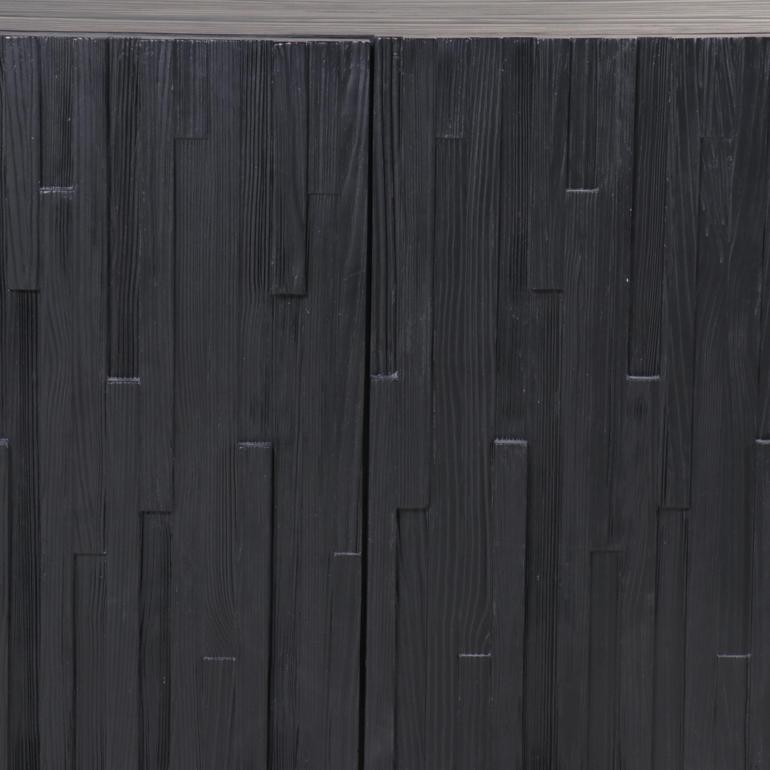 Modern Ebonized Wood Media Cabinet