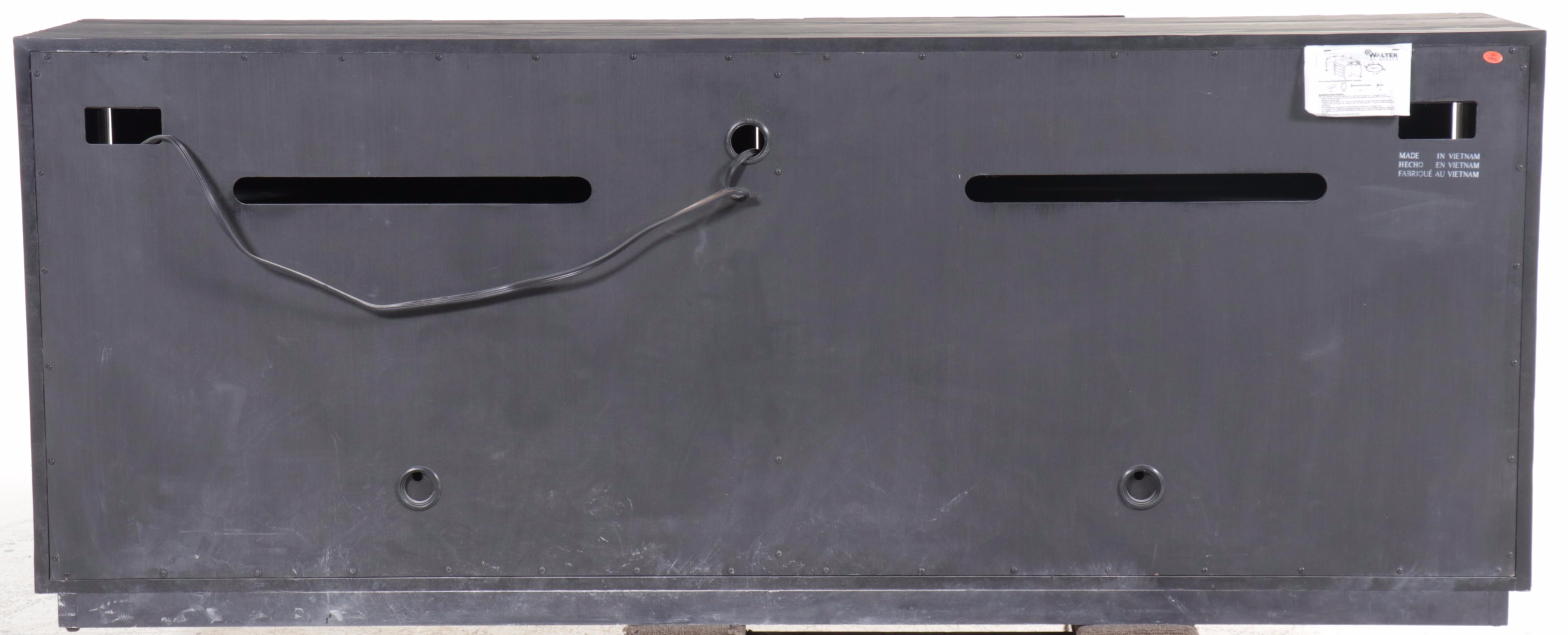 Modern Ebonized Wood Media Cabinet