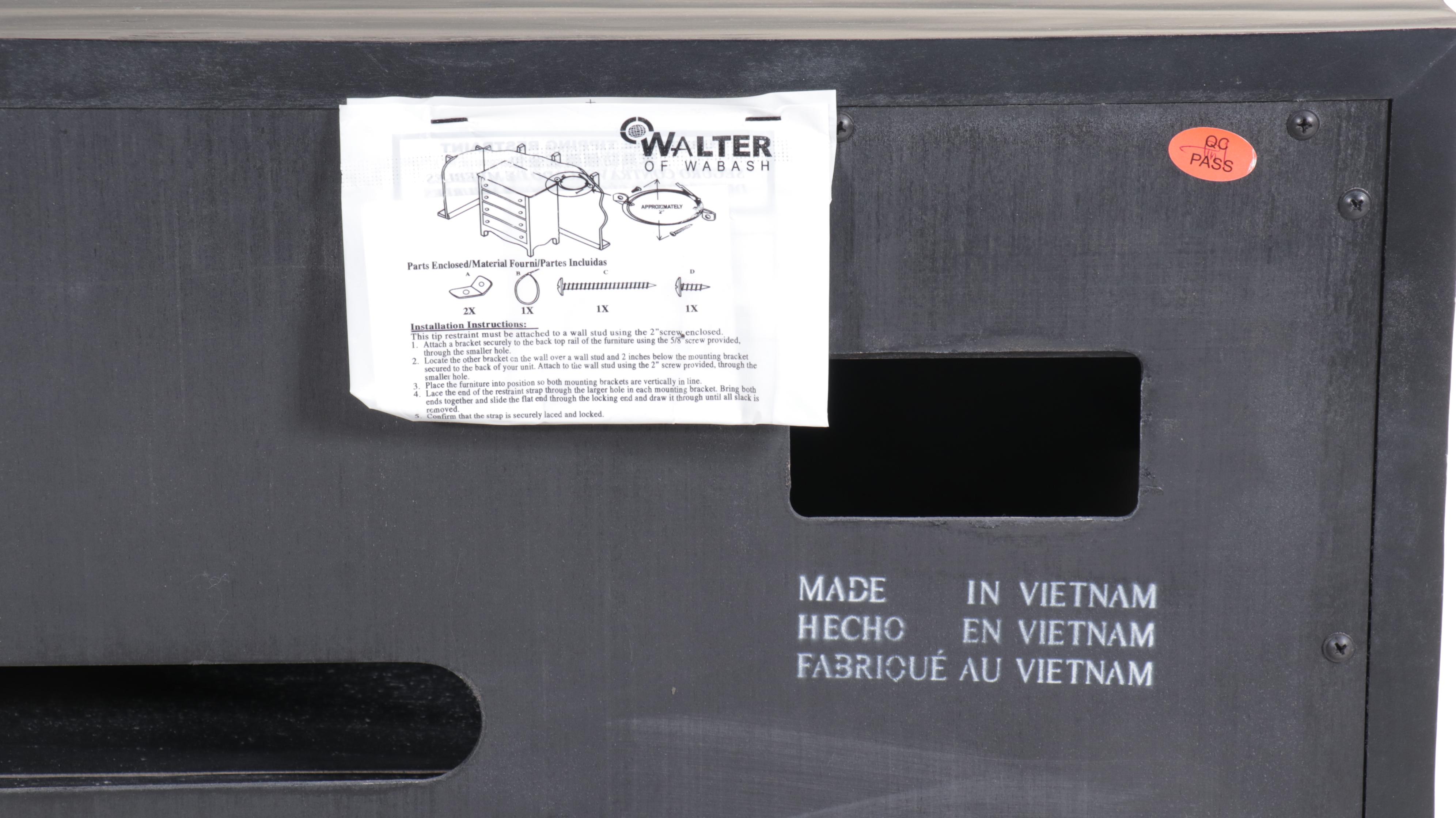 Modern Ebonized Wood Media Cabinet