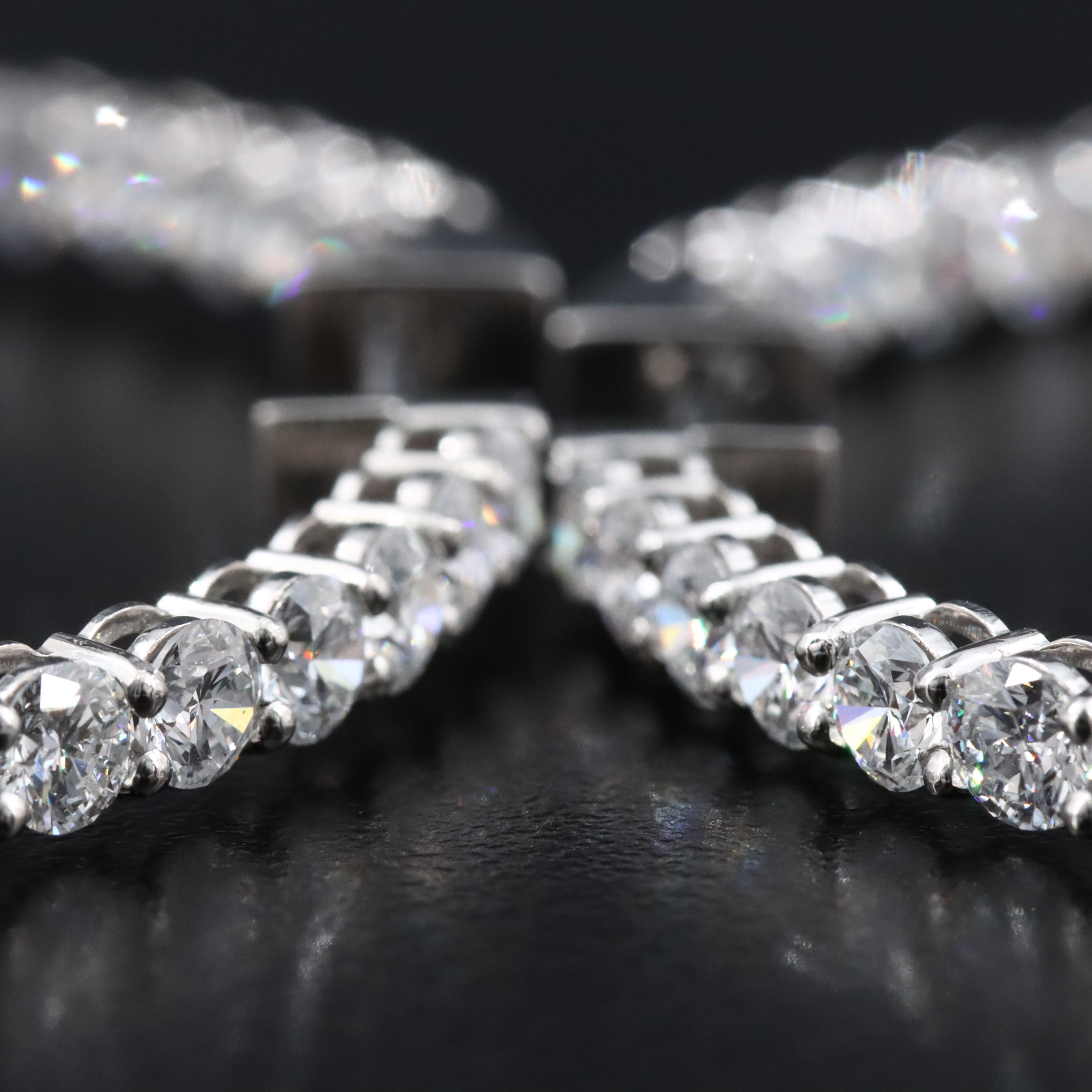 Platinum 10.61 CTW Lab Grown Diamond Inside Out Hinged Hoop Earrings