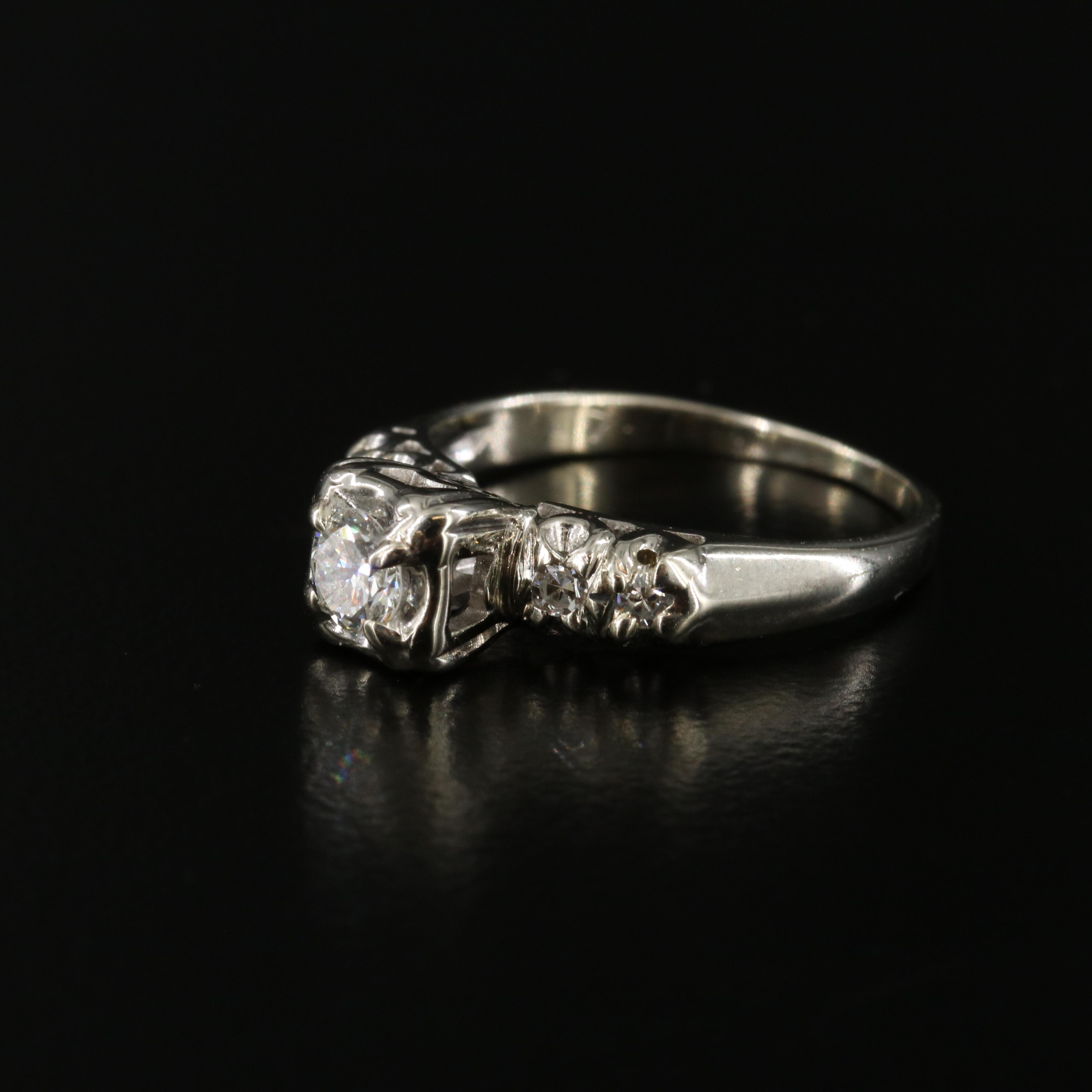 Vintage 14K 0.27 CTW Diamond Ring