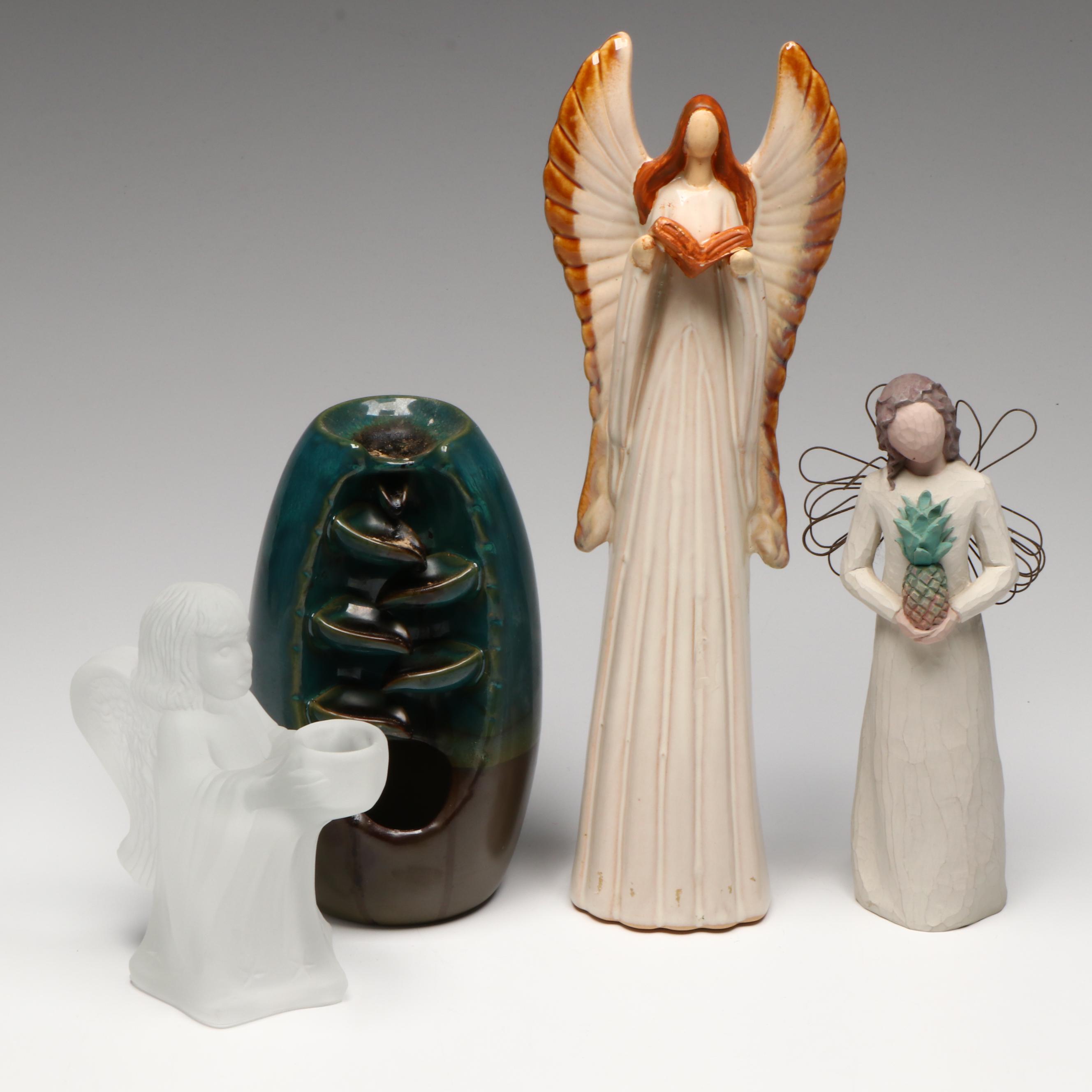 Willow Tree "Welcoming Angel" and More Figurines with Ceramic Incense Burner