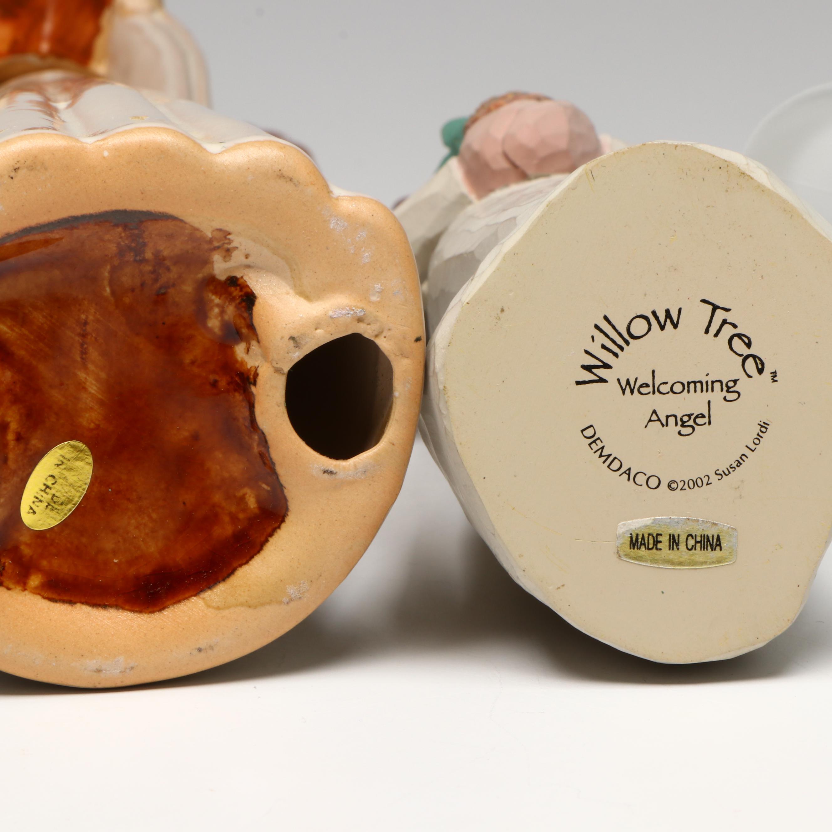 Willow Tree "Welcoming Angel" and More Figurines with Ceramic Incense Burner